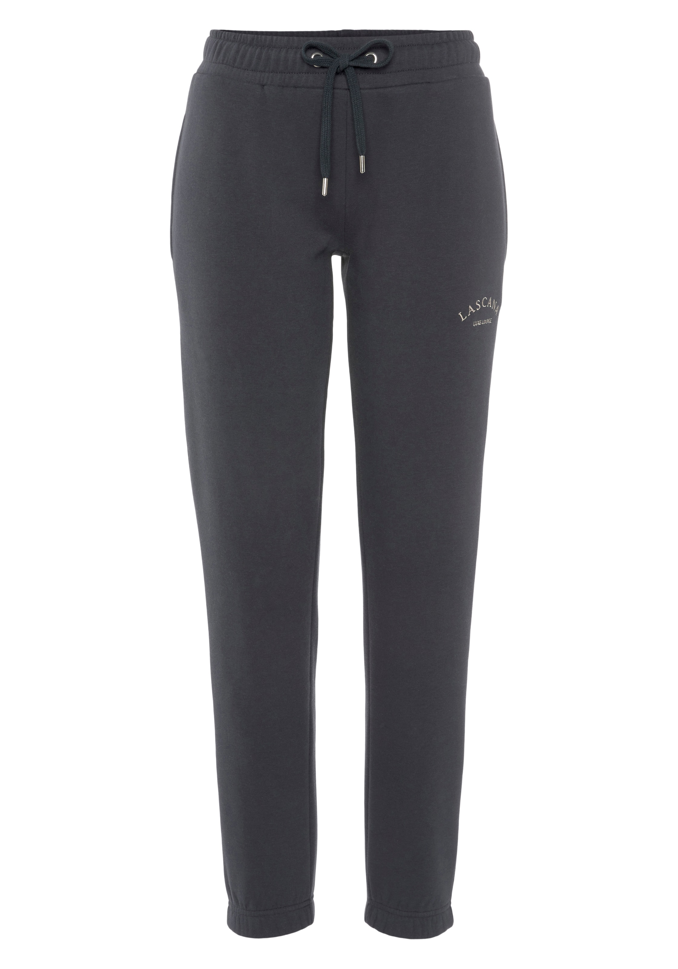 LASCANA Sweathose Loungehose mit seitlichen Taschen und Logostickerei, Loungewear