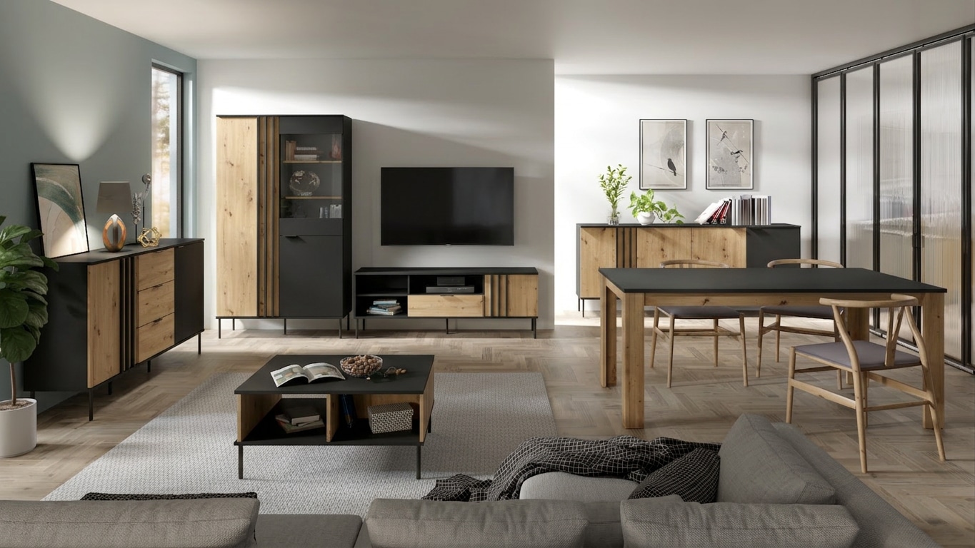 GOODproduct Vitrine »AELLOR Vitrineschrank mit/ohne Beleuchtung, verglast, viel Stauraum« Standvitrine/Glasvitrine mit 2 Türen, 8 Einlegeböden, matt Hochschrank