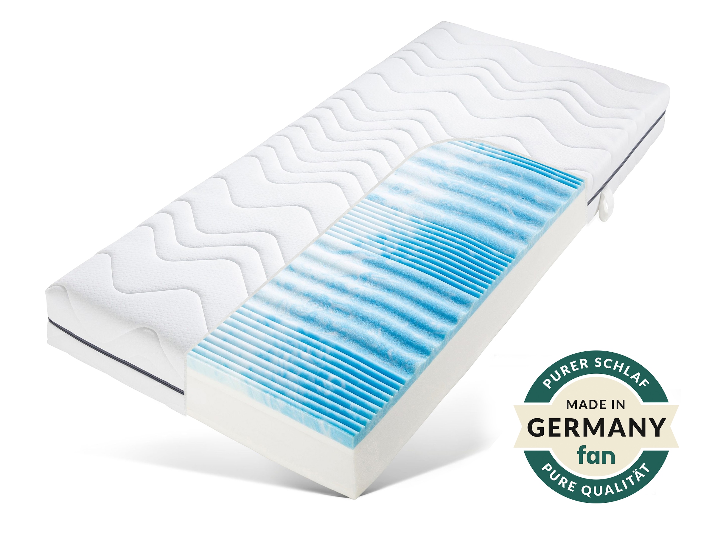 Image of fan Taschenfederkernmatratze "Tulani, Matratze in 90x200 cm, 140x200 cm und weiteren Grössen" 24 cm hoch 530 Federn 1 Stk. tlg. 530 Federn bei Gr. 100x200 cm - atmungsaktive Matratze