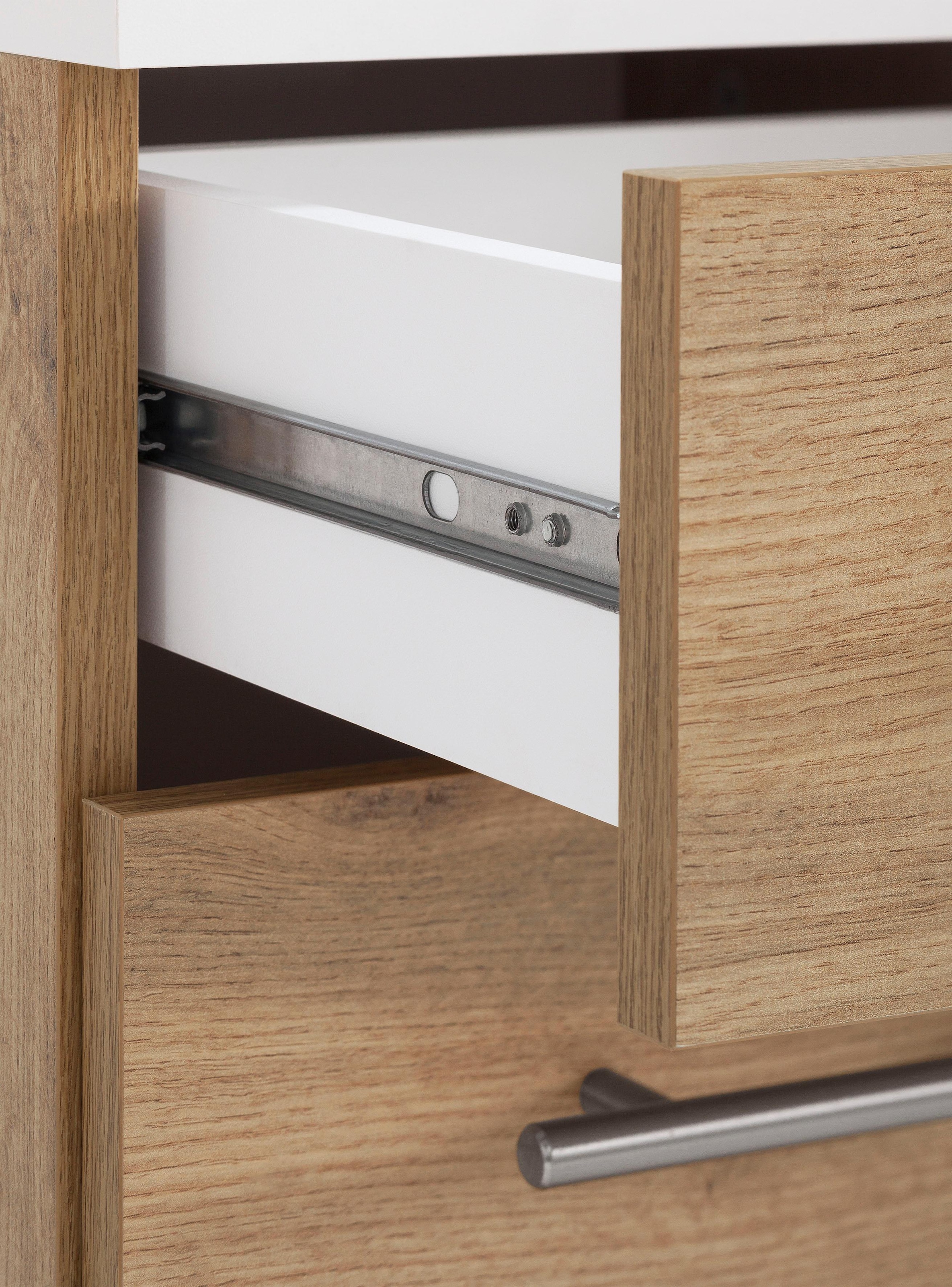 welltime Seitenschrank »Emmi, Breite 30 cm«, Wechselbarer Türanschlag, Metallbeschläge