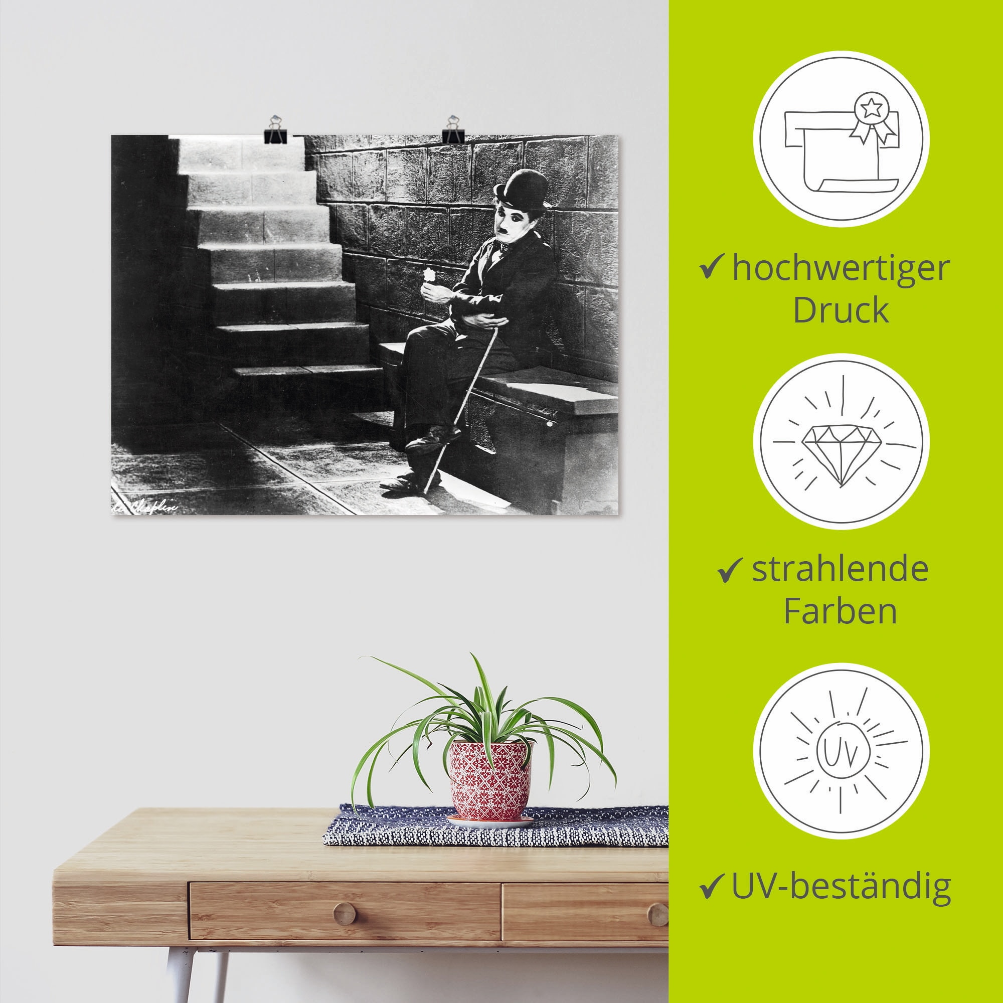 Artland Wandbild »Charlie Chaplin - Lichter der Grossstadt 1931« Stars 1 Stk. tlg. ohne Rahmen