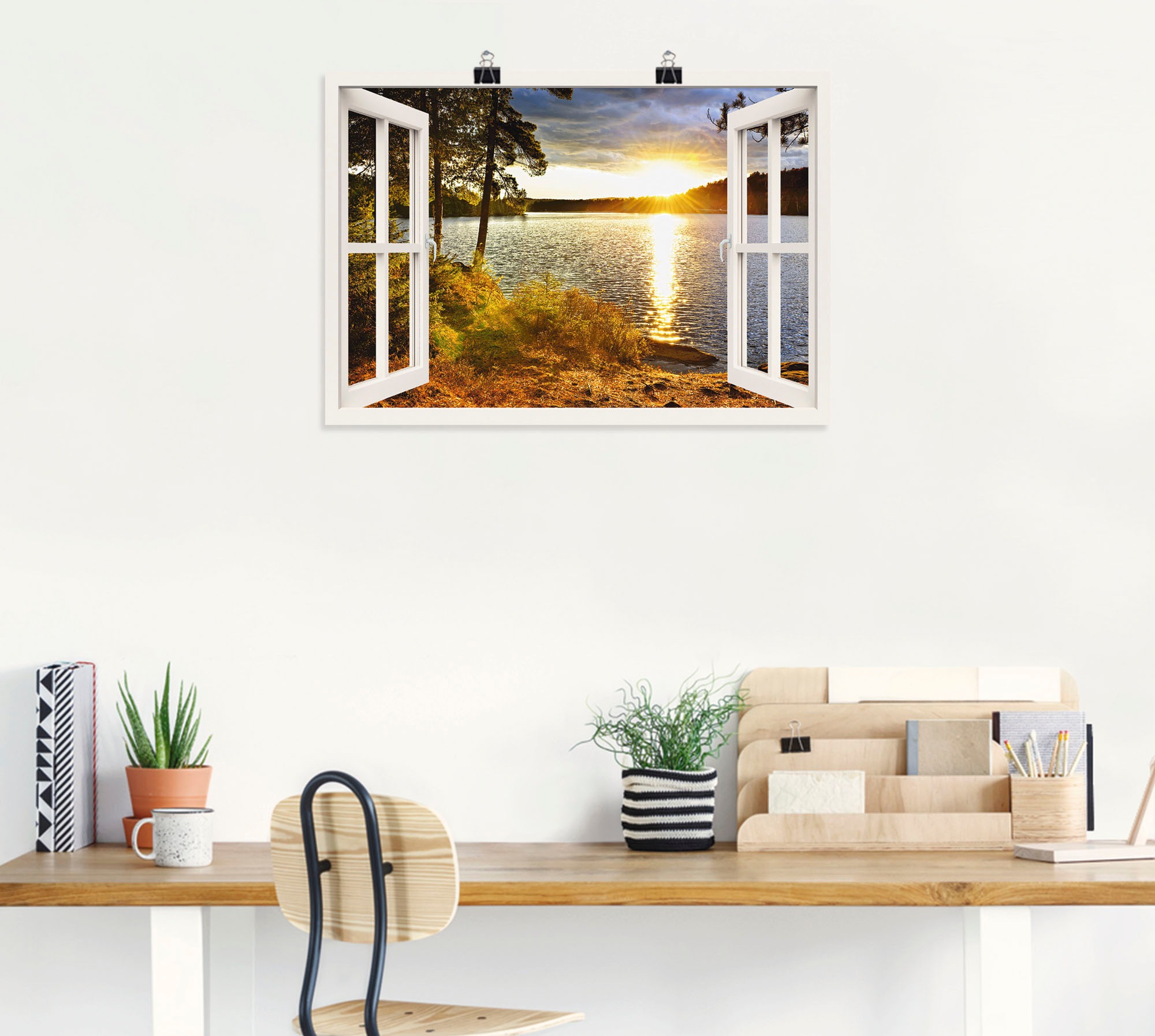 Artland Wandbild »Sonnenuntergang im Algonquin Park«, Fensterblick, (1 St.), als Leinwandbild, Poster, Wandaufkleber in verschied. Grössen