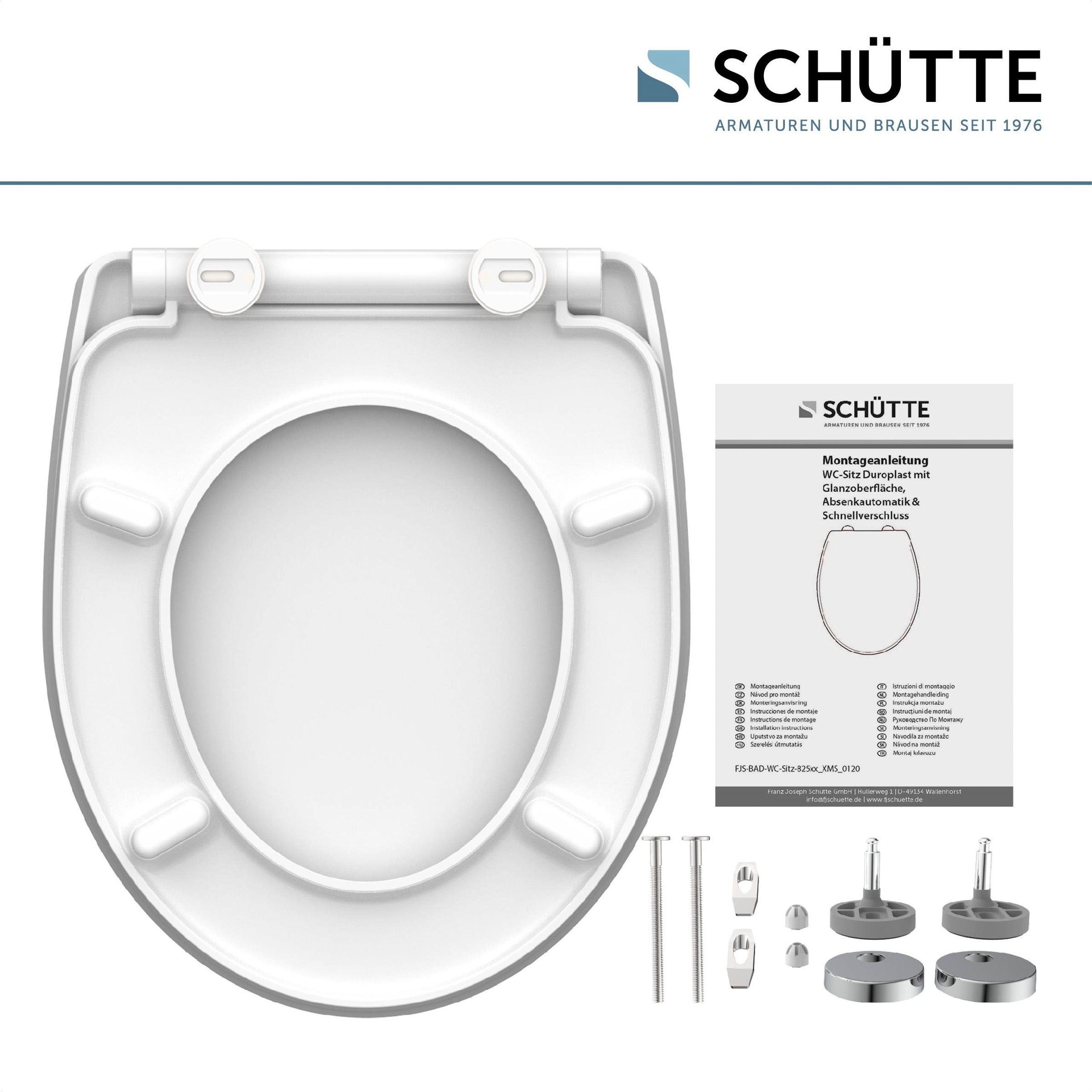Schütte WC-Sitz »Broken Glass«, Duroplast, mit Absenkautomatik und Schnellverschluss, High Gloss