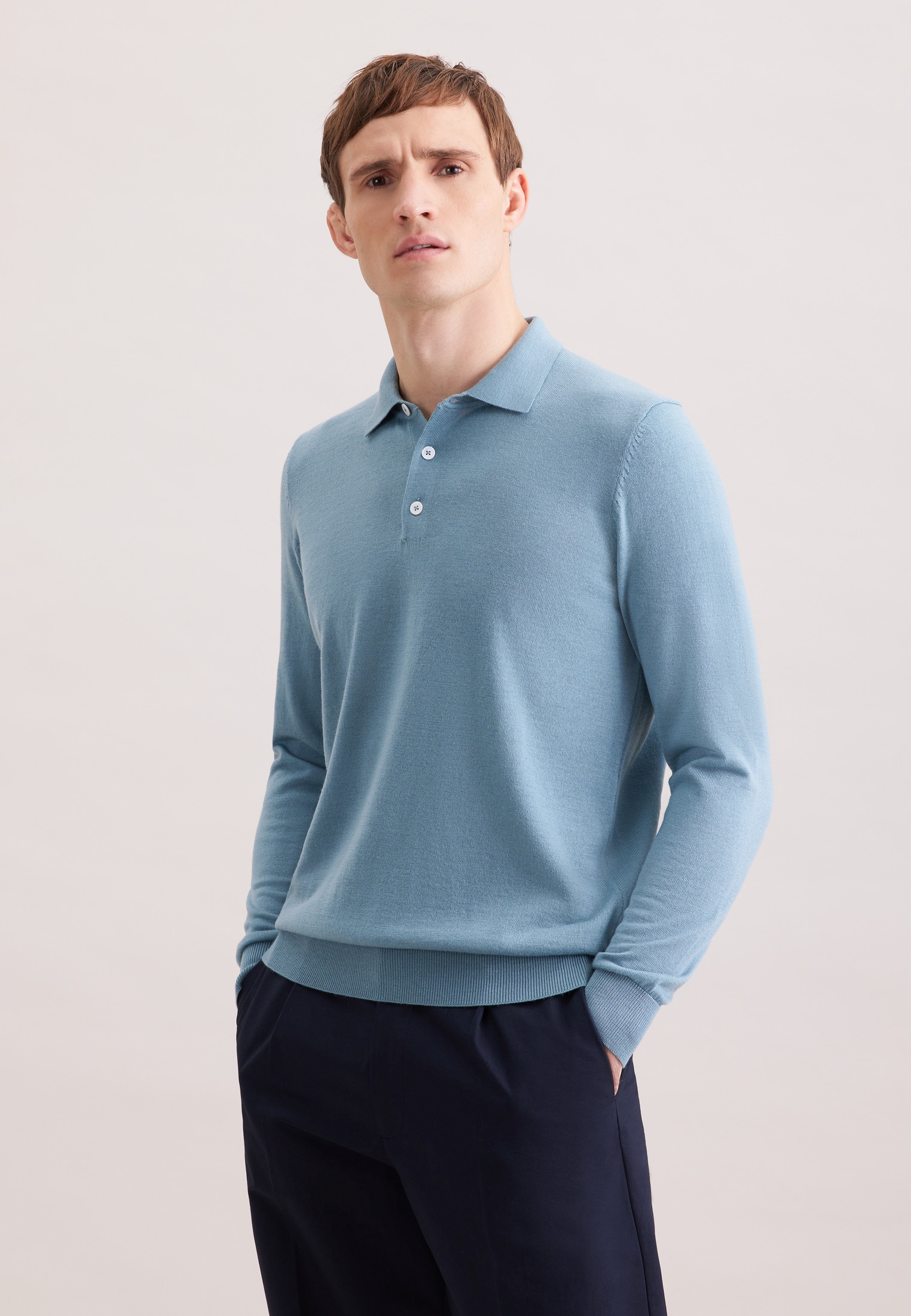 Image of seidensticker Strickpullover "Schwarze Rose" 1/1 Kragen Uni