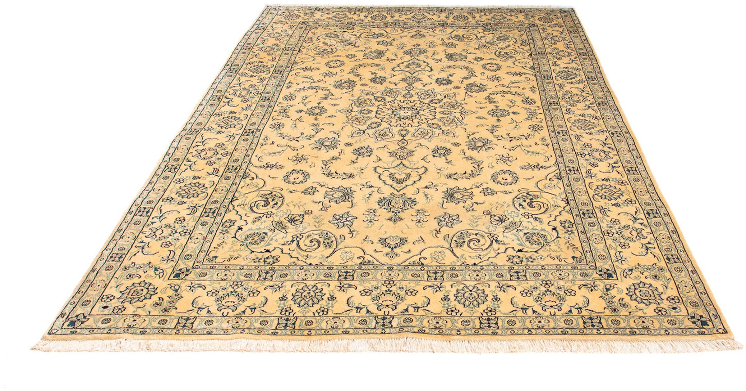 Image of morgenland Orientteppich »Perser - Nain - Royal - 238 x 167 cm - beige«, rechteckig, 10 mm Höhe, Wohnzimmer, Handgeknüpft, Einzelstück mit Zertifikat bei Ackermann Versand Schweiz
