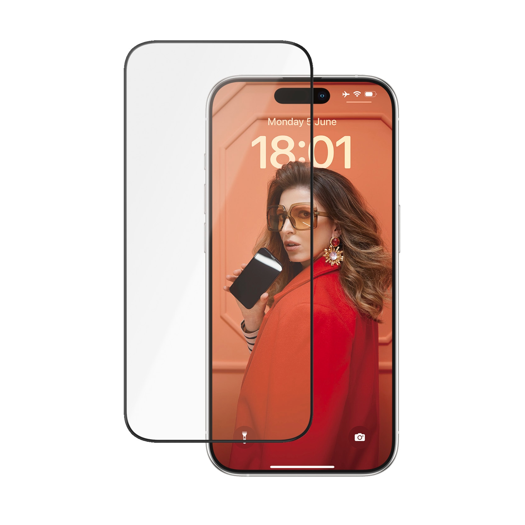 PanzerGlass Displayschutzglas »Ultra-Wide Fit Ceramic Protection Screen Protector«, für Apple iPhone 15 Pro, (1 St.), Displayschutzfolie, Schutzfolie, Bildschirmschutz, kratz- & stossfest