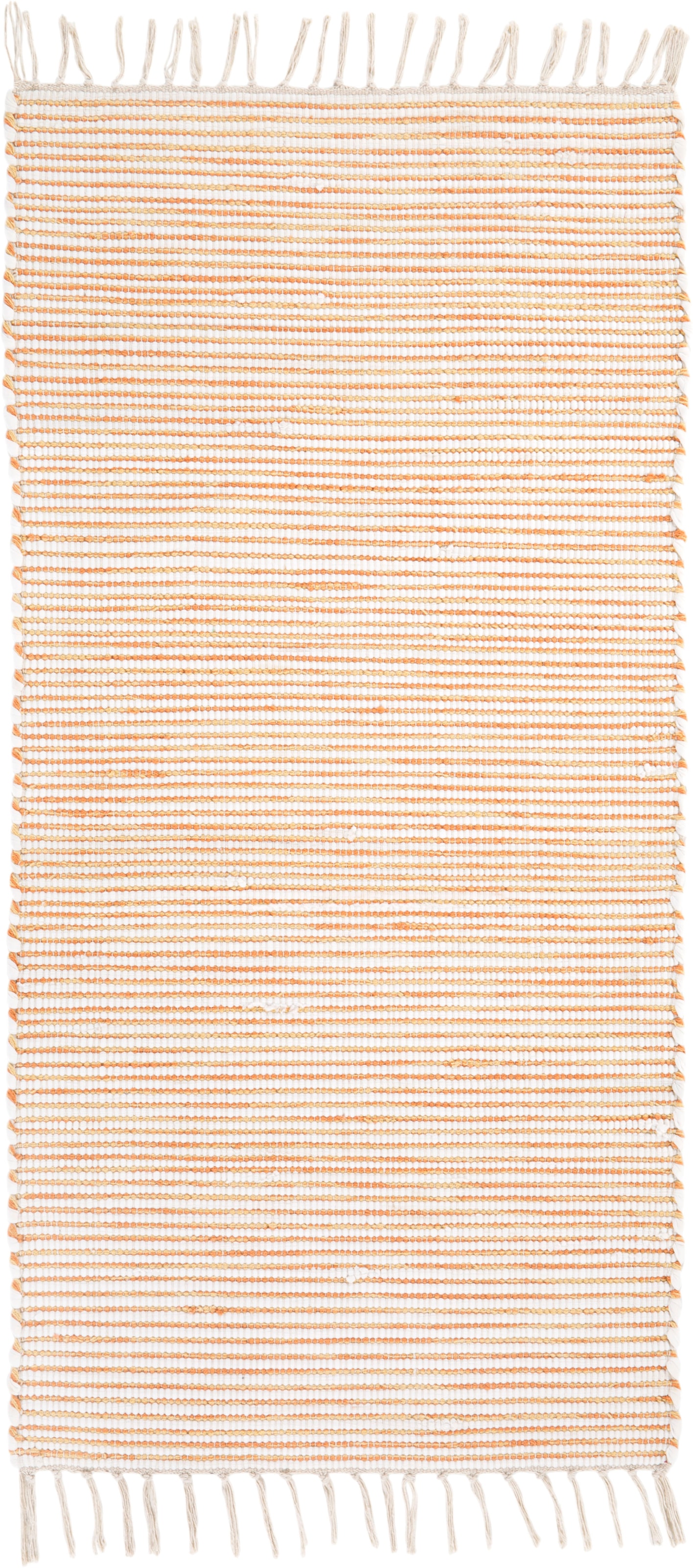 Andiamo Teppich »Milo 1«, rechteckig, 5 mm Höhe, Handweb Teppich, Flachgewebe, reine Baumwolle, handgewebt, mit Fransen