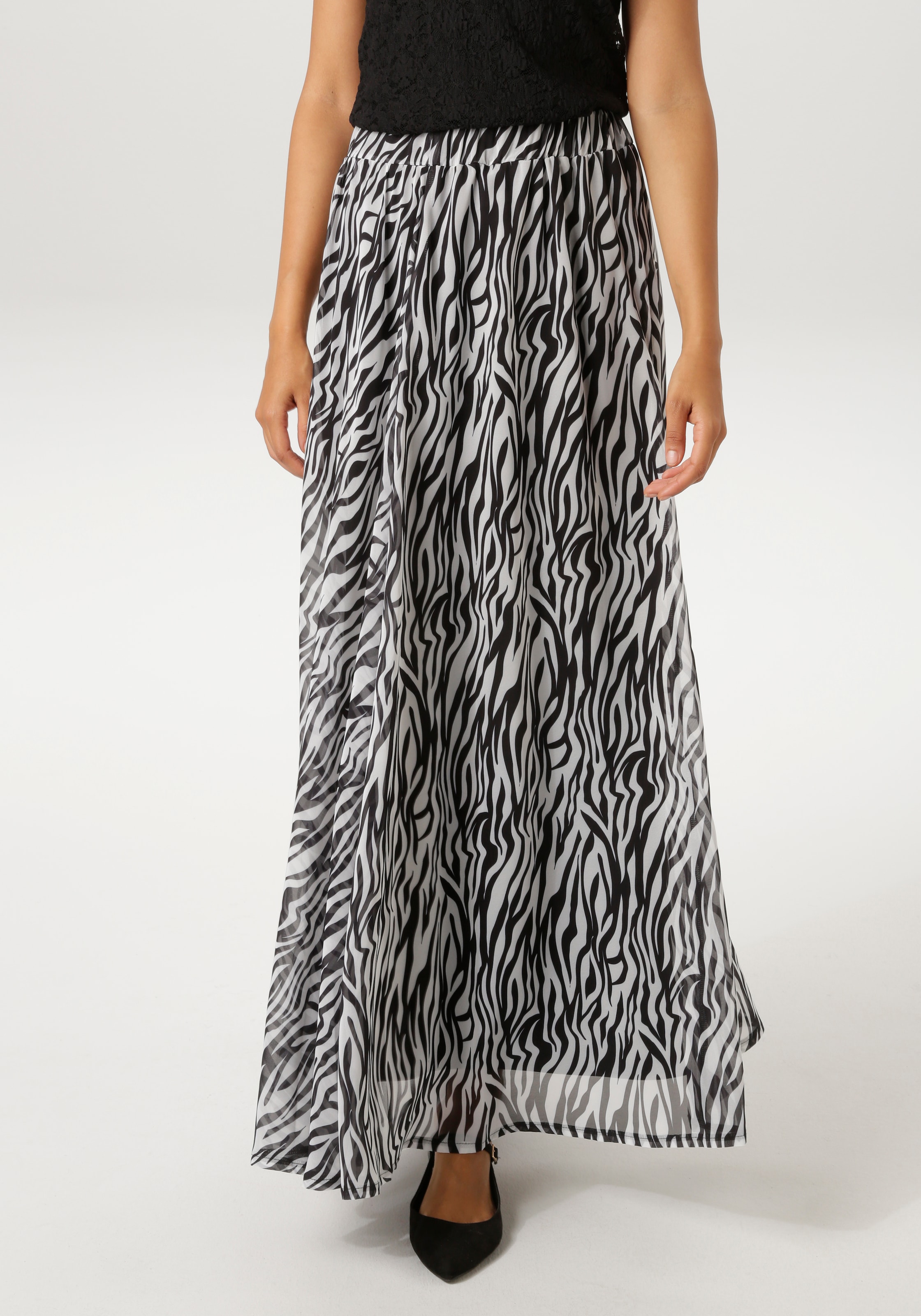 Image of Aniston CASUAL Maxirock im trendigen Zebra-Muster