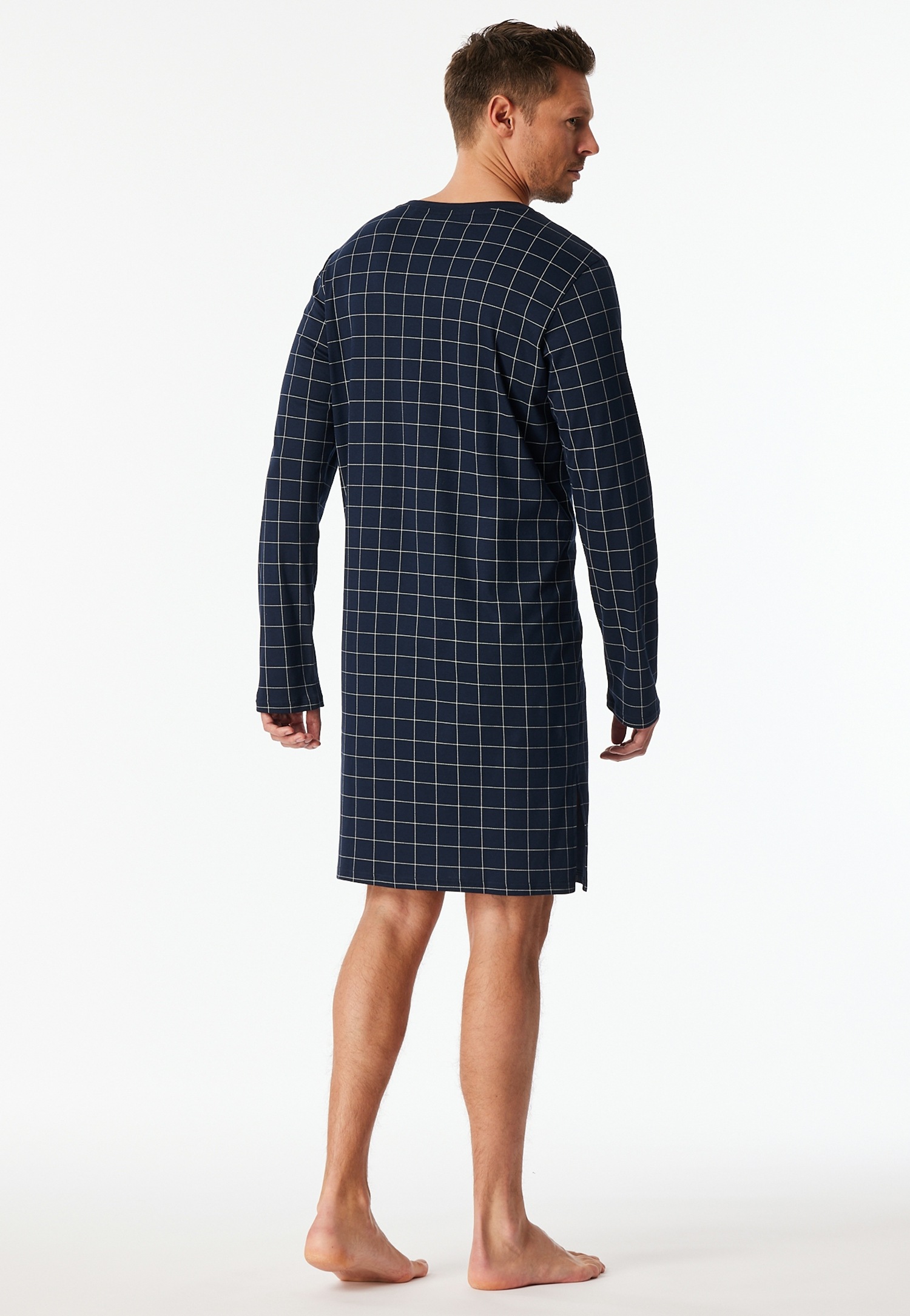 Schiesser Chemise de nuit »Fine Interlock« col en V et poche poitrine, à carreaux