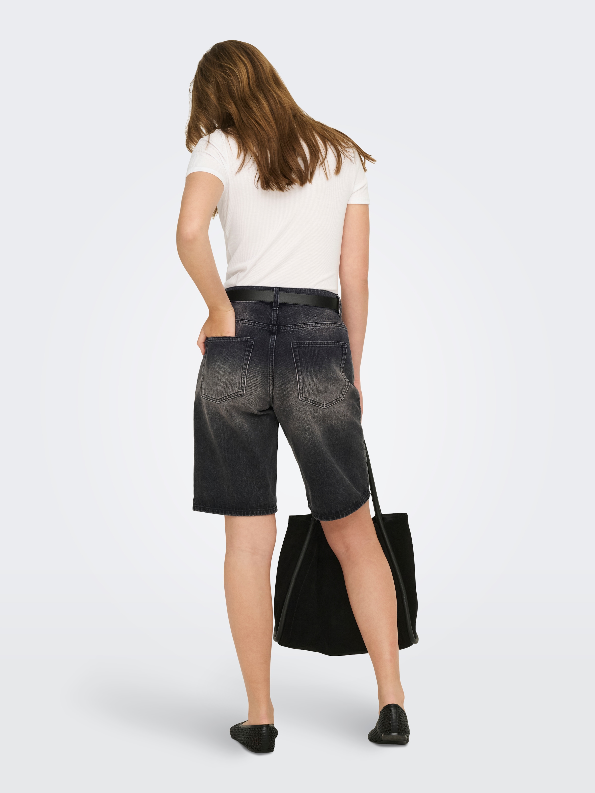 ONLY Bermuda en jean »ONLMATE REG BAGGY LONG SHORTS DNM NOOS« Coton, taille régulière