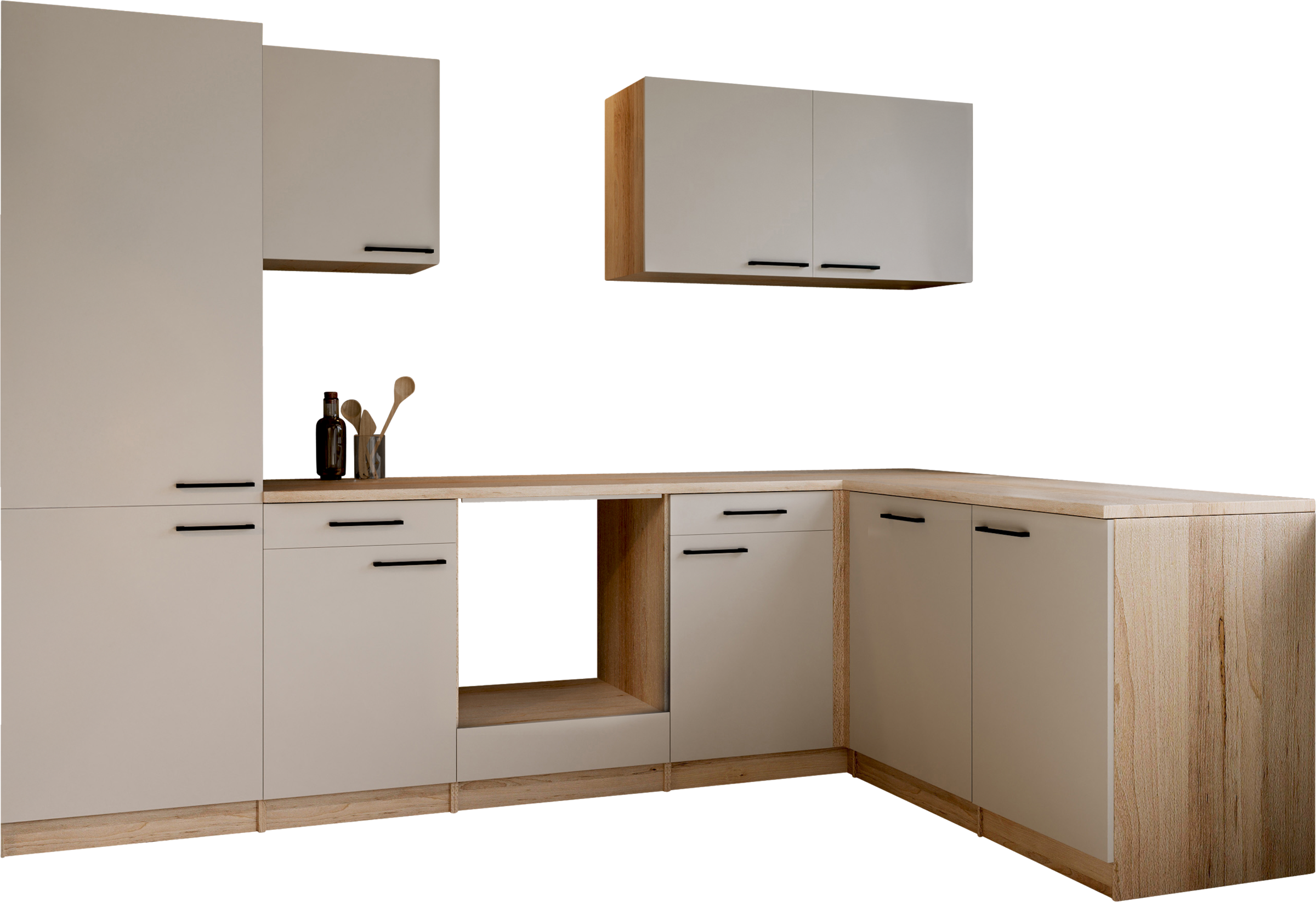 RESPEKTA Cuisine d'angle »Merle« zerlegt, wahlweise mit E-Geräten, Soft Close Funktion, Breite 280 cm