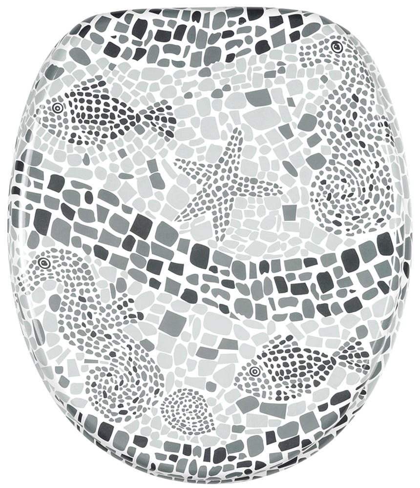 Sanilo WC-Sitz »Mosaic World Grey«, mit Absenkautomatik