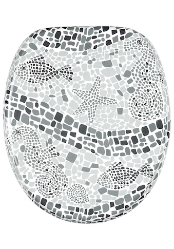 WC-Sitz »Mosaic World Grey«, mit Absenkautomatik