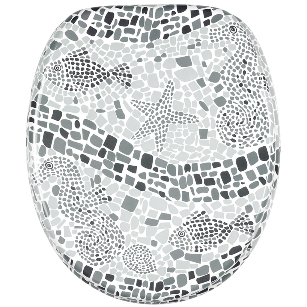 Sanilo WC-Sitz »Mosaic World Grey«, mit Absenkautomatik