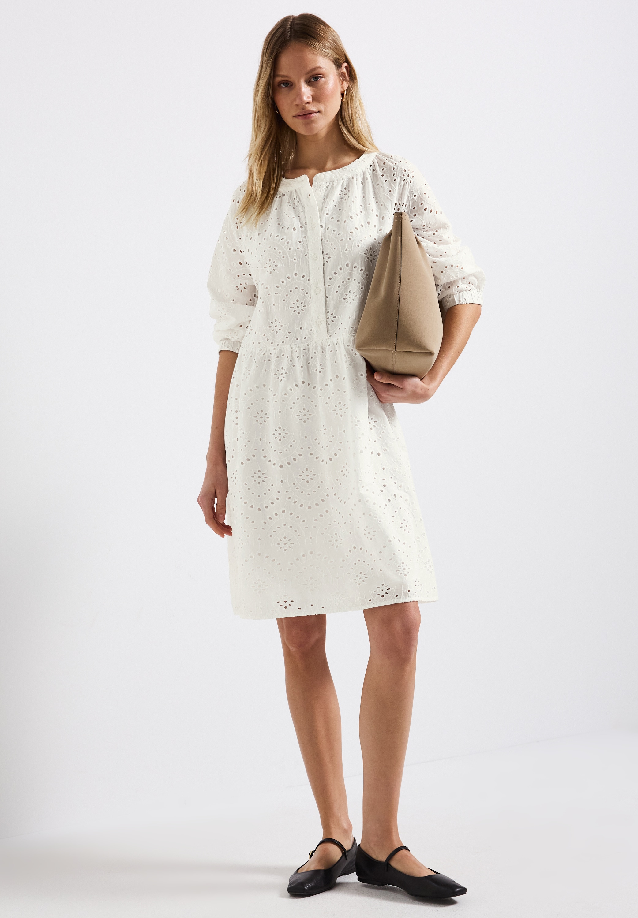 STREET ONE Midikleid, mit Lockstickerei