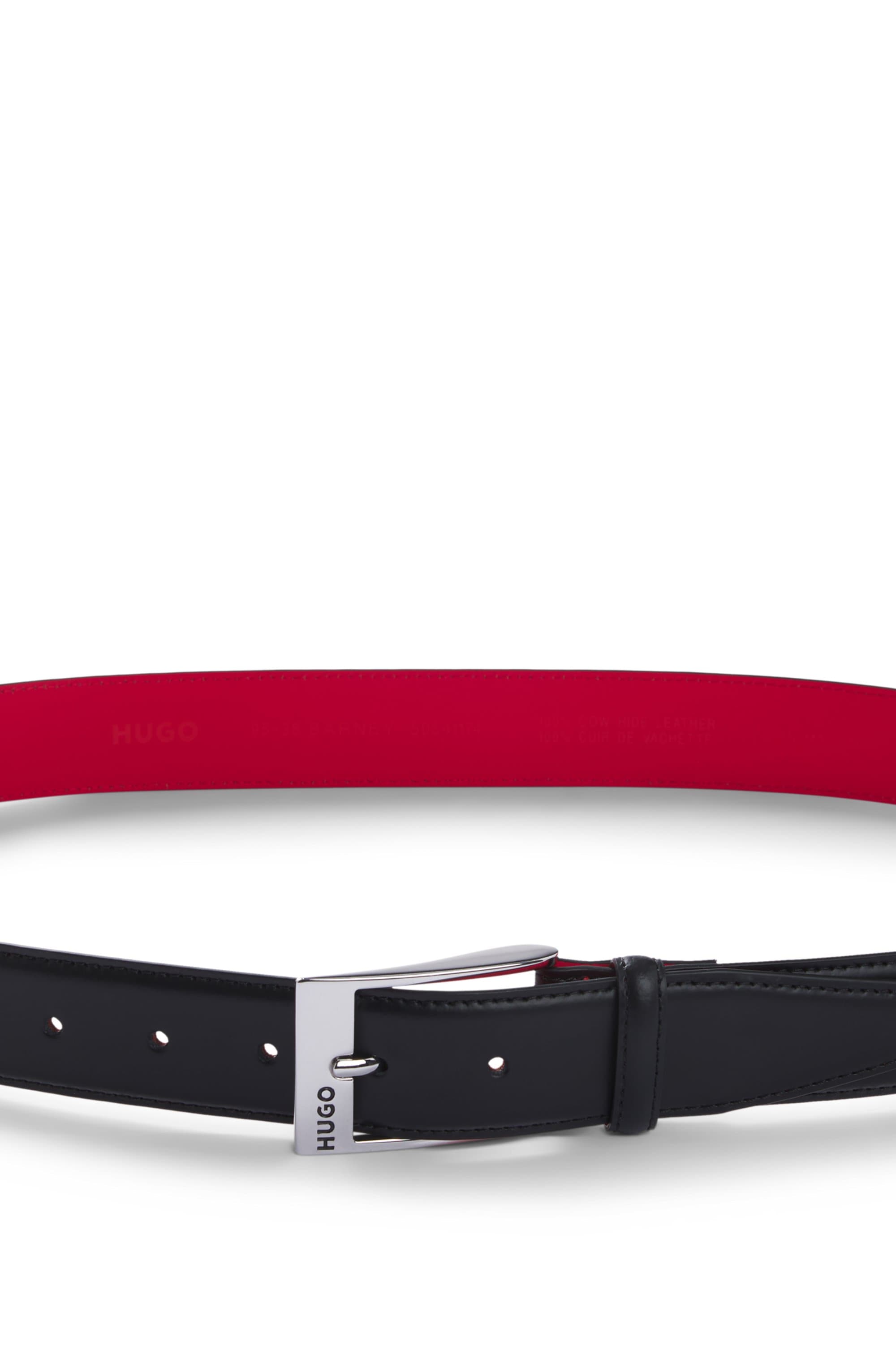 HUGO Ceinture en cuir »BARNEY« mit kontrastfarbener Innenseite