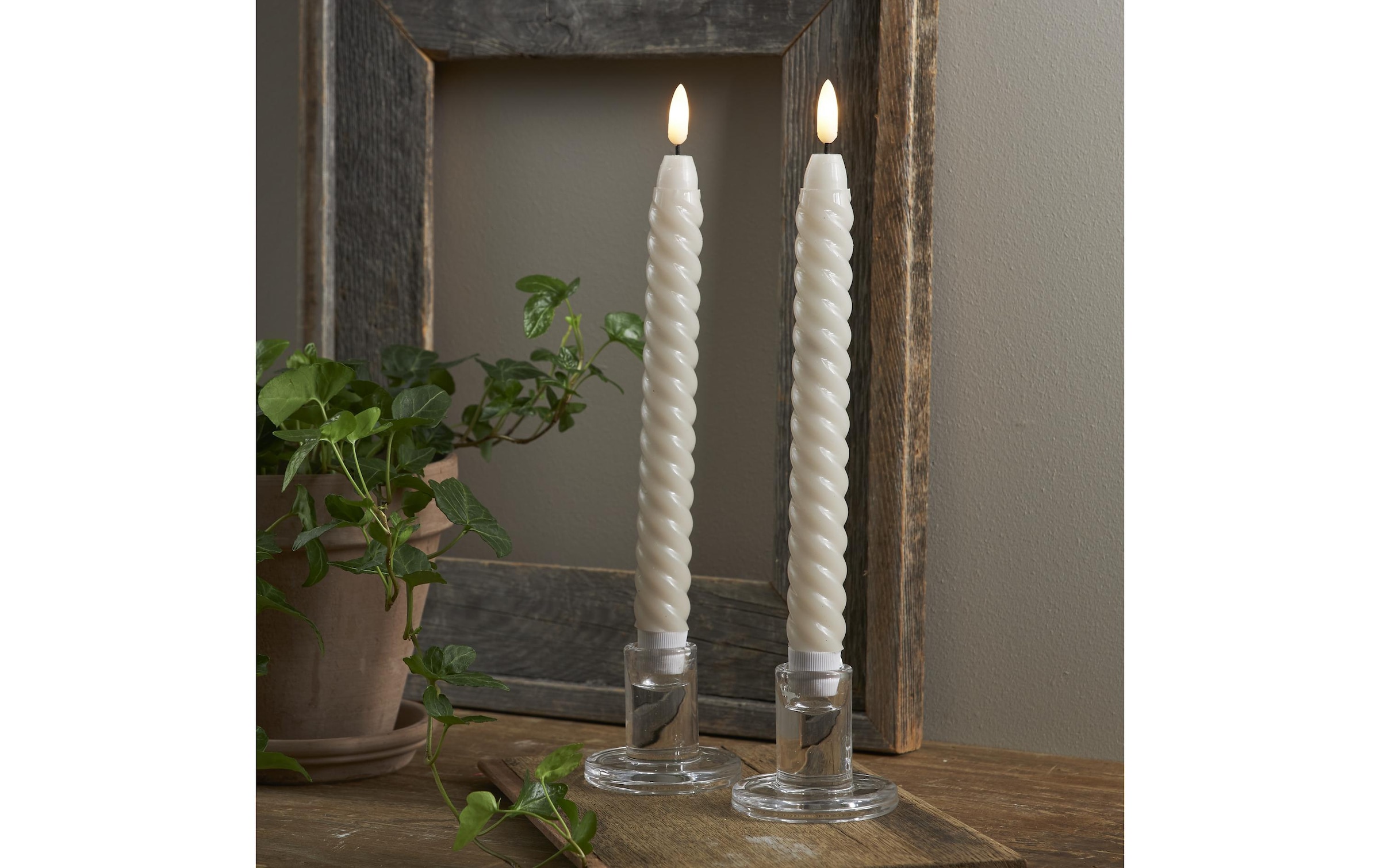   LED-Kerze »LED-Stabkerzen Set Flamme Swirl, Ø 2.3 x 25 cm, 2 Stk«