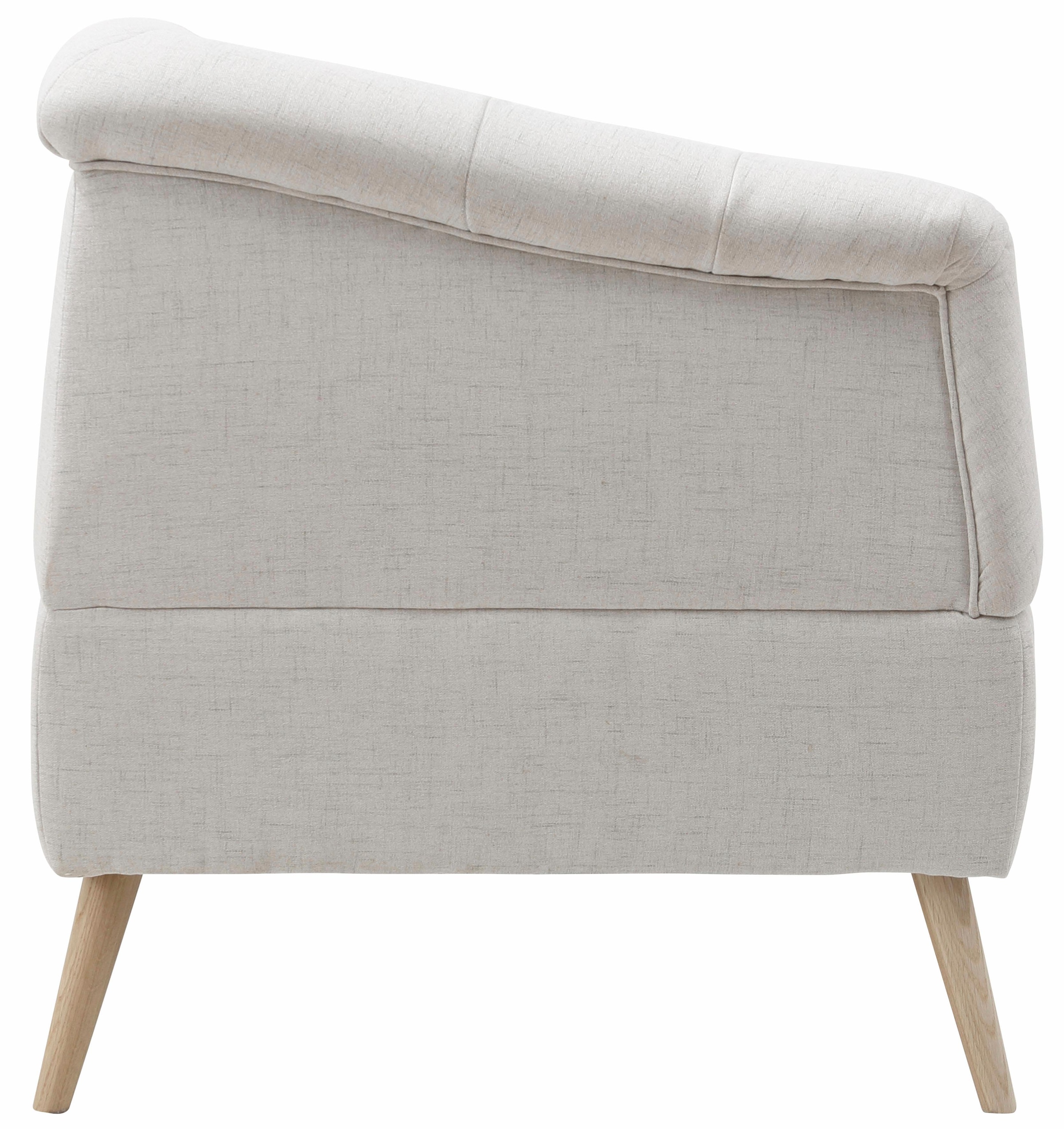 GOODproduct Recamiere »Lucy, Chaiselonge mit Massivholzfüssen und Steppung,« Armlehne links und rechts bestellbar