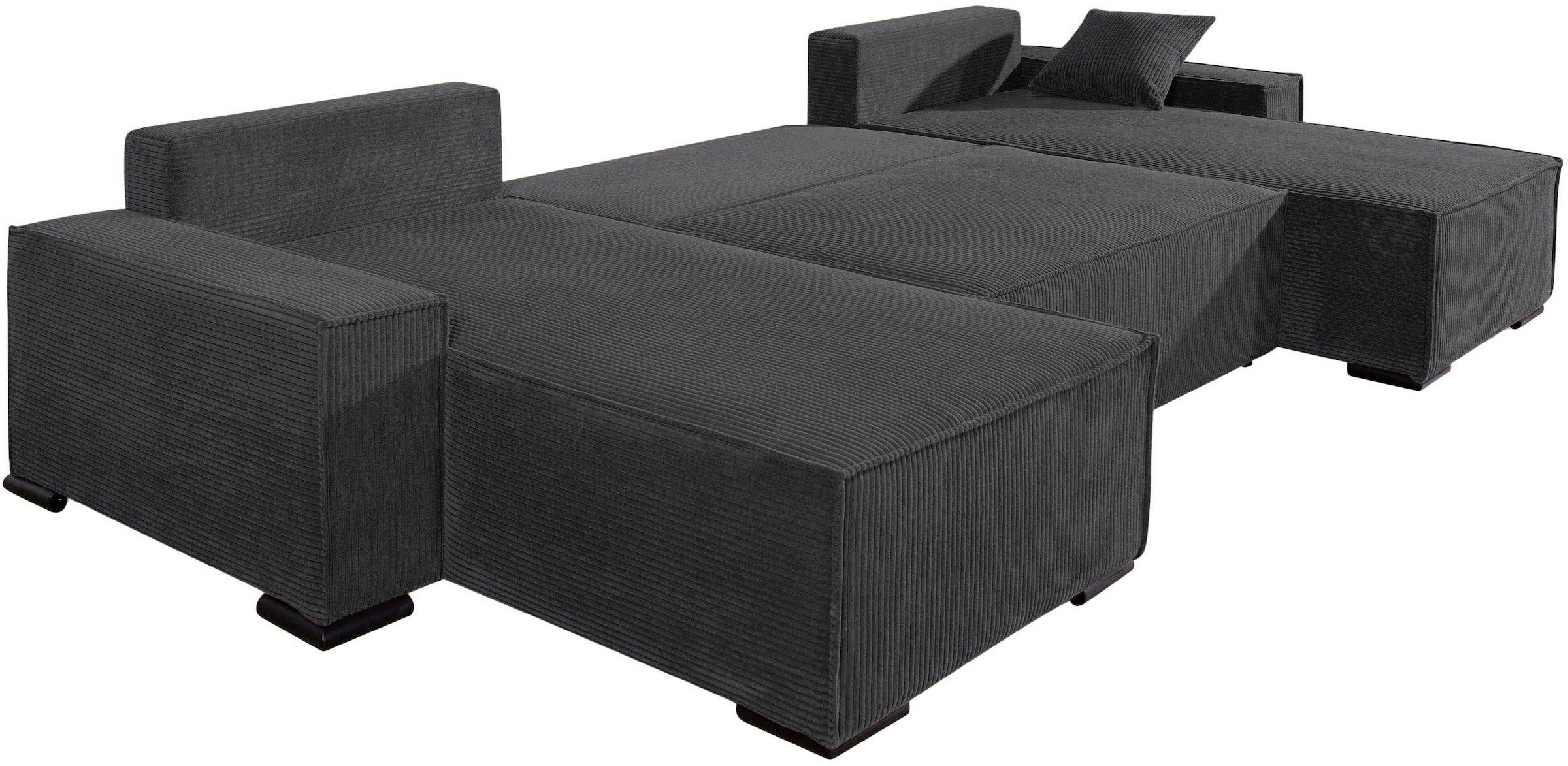 COLLECTION AB Wohnlandschaft »Manhattan U-Form, B: 313 cm, in Breit- oder Normalcord« mit Bettfunktion, Bettkasten & Zierkissen, Federkern