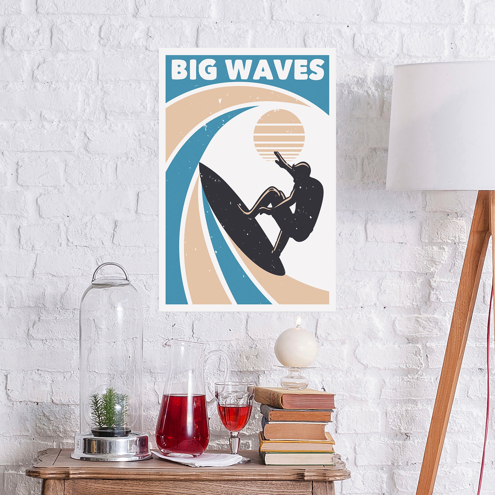 Image of queence Metallbild "Big Waves" Meer Strand Strandbilder 1 Stk. tlg. Stahlschilder