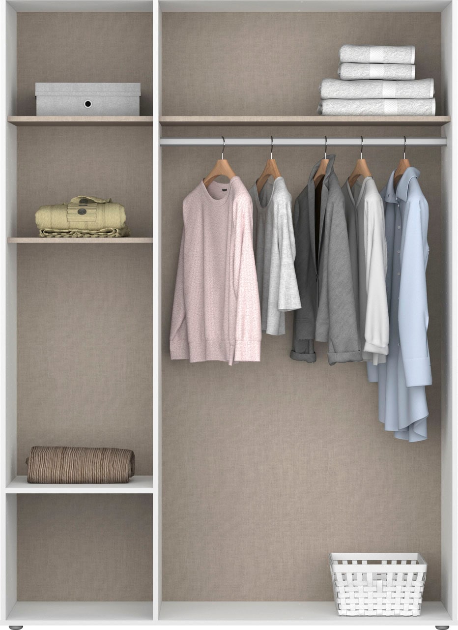 rauch Drehtürenschrank »Kleiderschrank Schrank Garderobe Wäscheschrank VOYAGER« in 3 verschiedenen Ausstattungen BASIC/CLASSIC/PREMIUM,  mit 2 modernen Griffvarianten, mit Aussenschubladen MADE IN GERMANY
