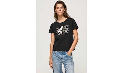 ♕ Pepe Jeans Rundhalsshirt »NEREA«, mit floralem Logo-Print und Stretch  versandkostenfrei bestellen