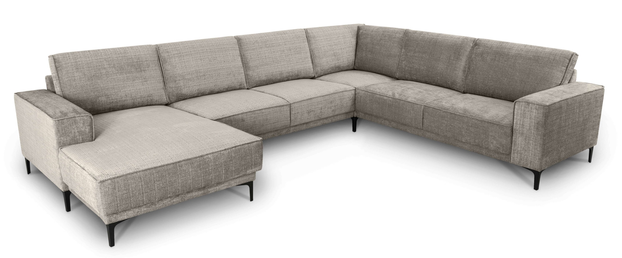 GOODproduct Wohnlandschaft »OLAND Chenille U-Form, XXL, B: 342 cm, Skandi-Design« Skandi-Design in Struktur, Flachgewebe, Luxus-Microfaser, Boucle
