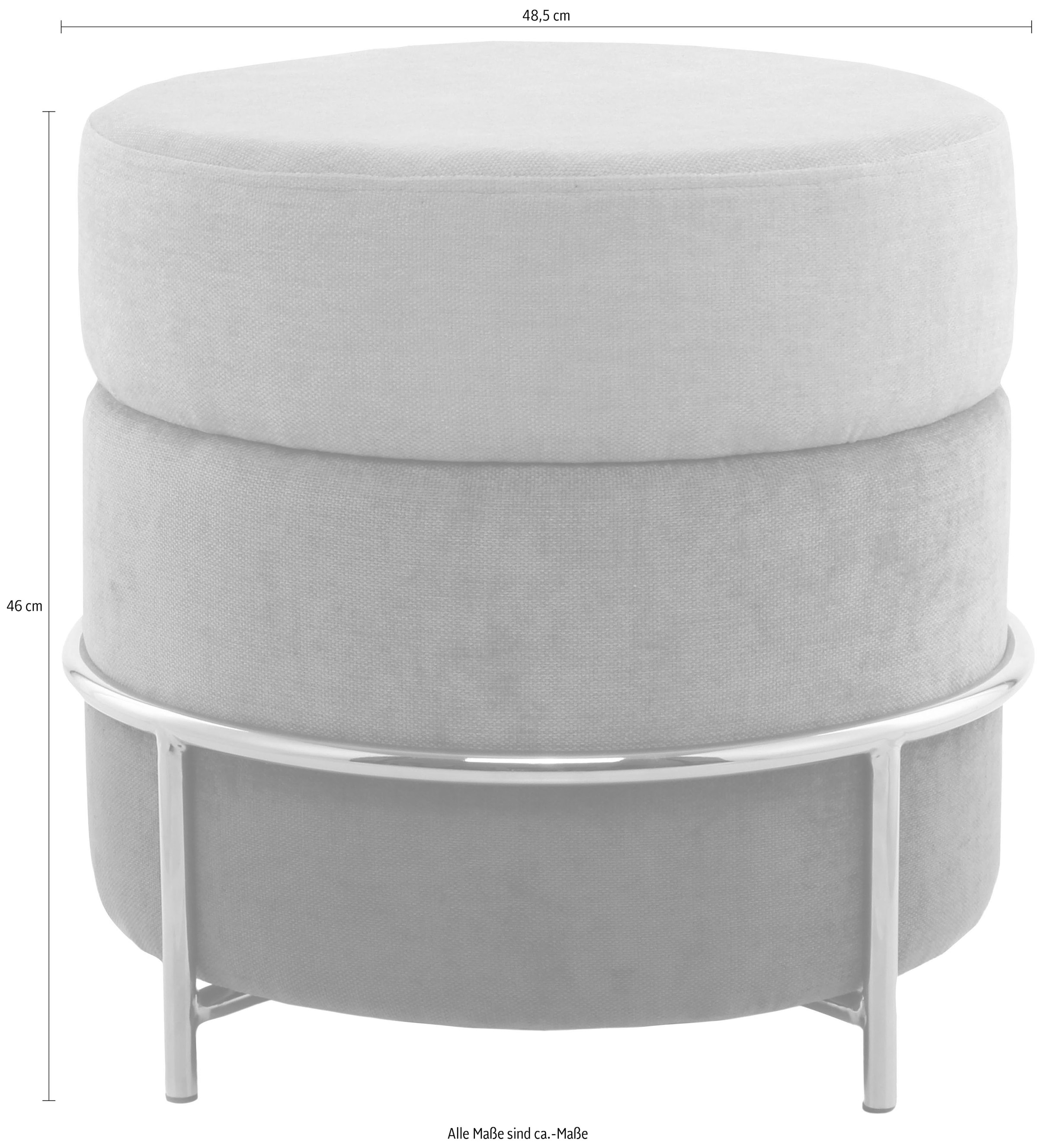 Kayoom Sitzhocker »Hocker Matilda 225, Komfortable runde Form, Gemütlicher Design-Hocker«, (1 St.), samtweich, elegant, gepolstert, grosse Sitzfläche