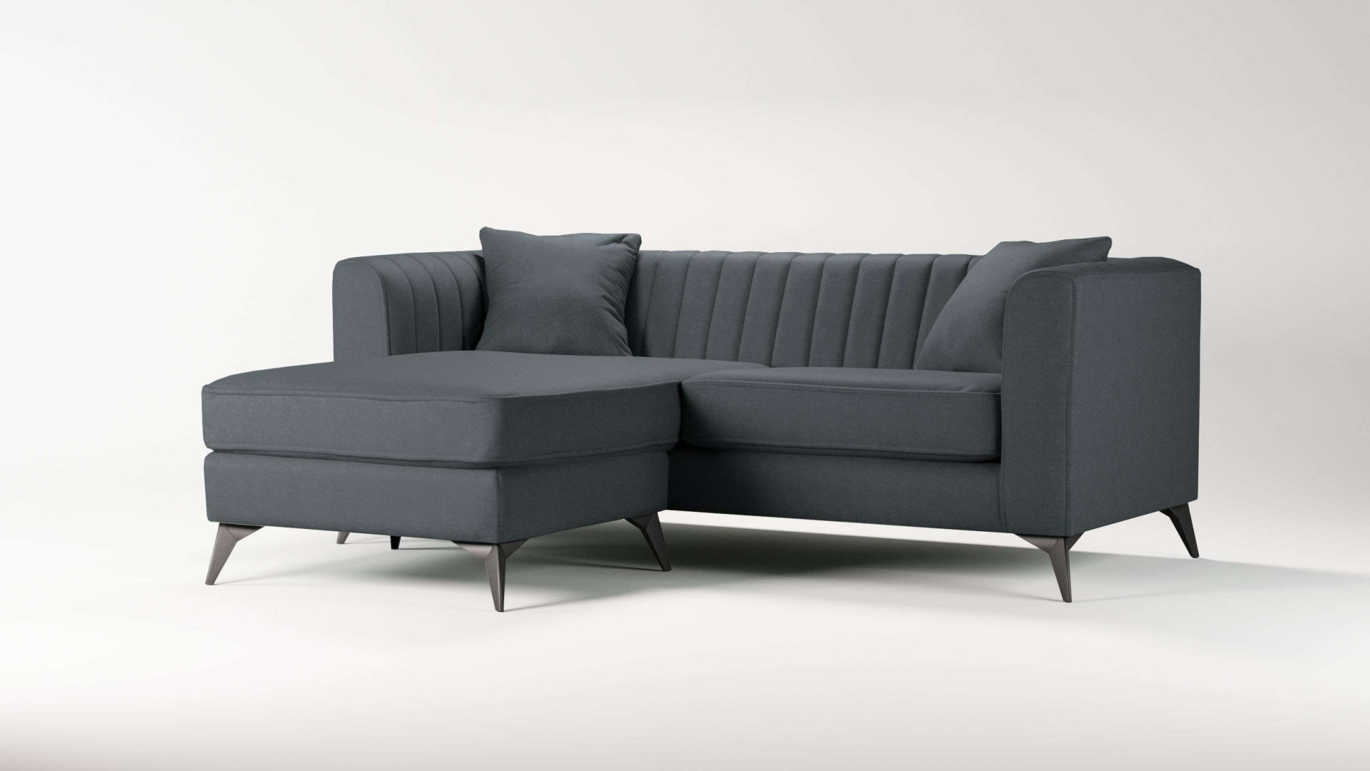 Home affaire Canapé d'angle »MATTHEW L-Form ideal für kleine Räume, Masse B/T/H: 201/162/74 cm« elegantes Designsofa, feine Steppung im Rücken, incl. Zierkissen