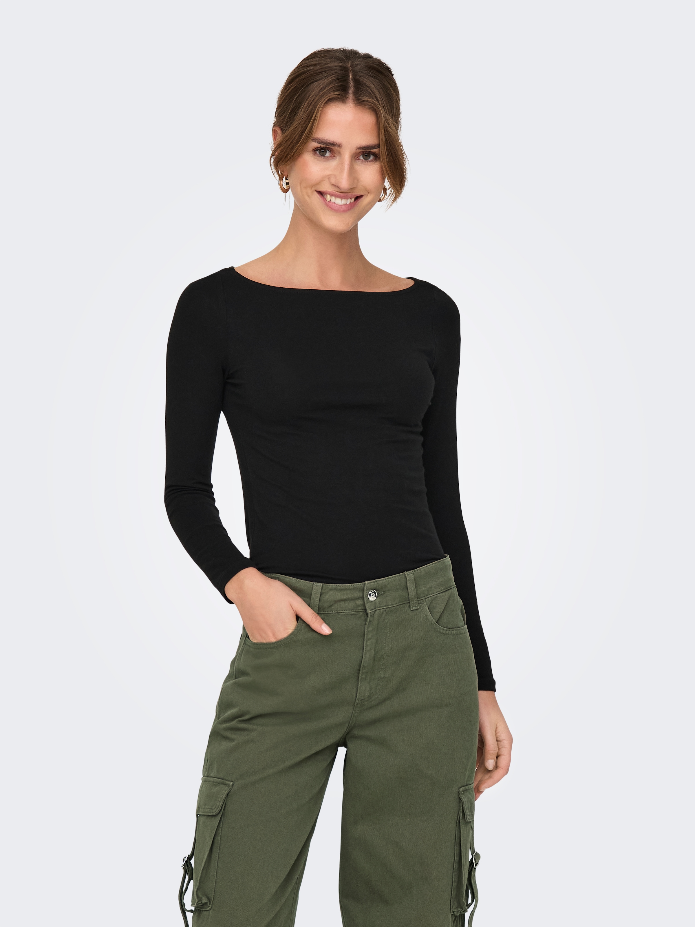 Image of ONLY Langarmshirt "ONLLIVE LOVE LIFE LS BOATNECK JRS NOOS"