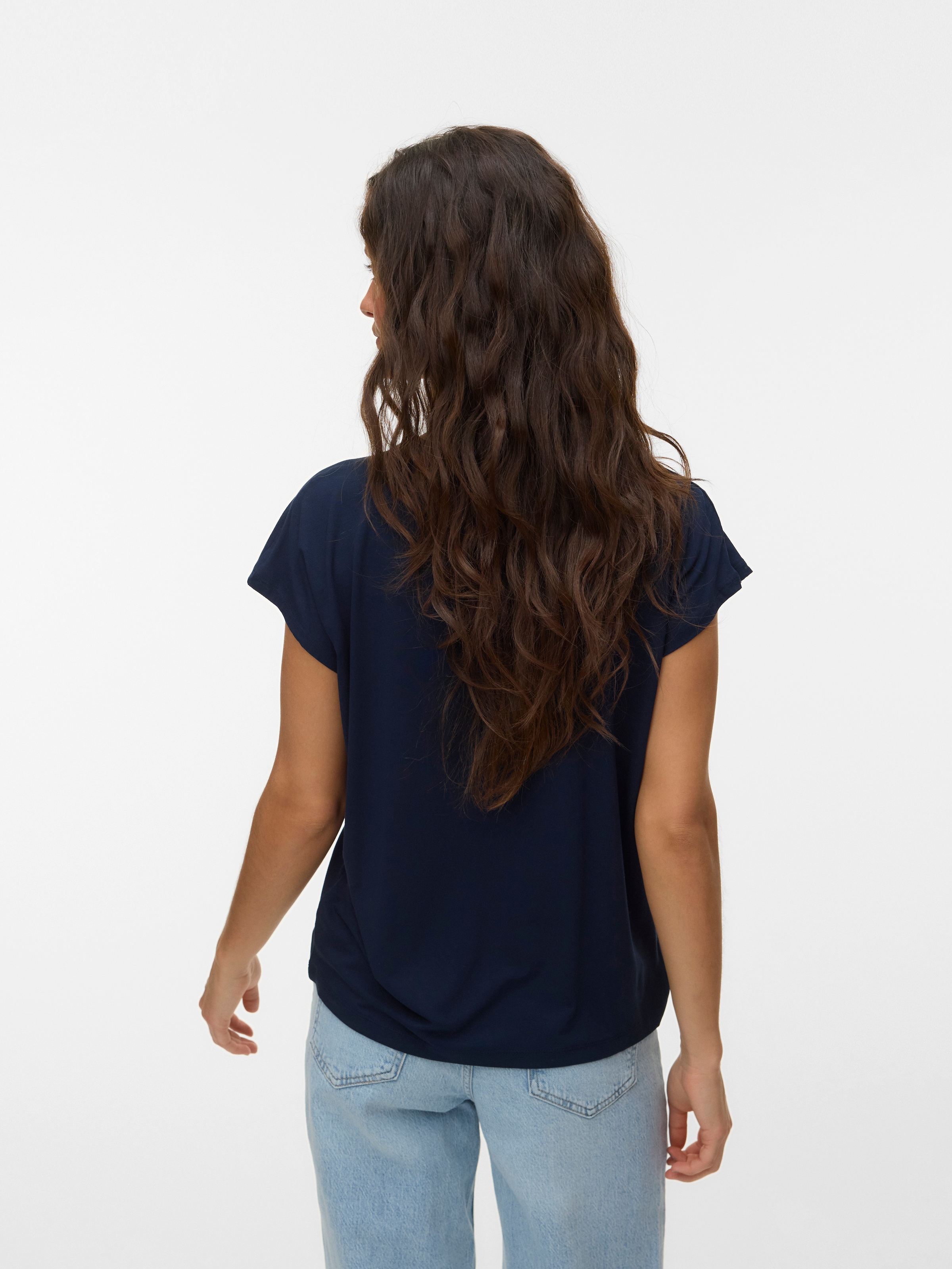 Vero Moda T-shirt à manches courtes »VMGINA SS O-NECK TOP JRS GA« mélange de viscose