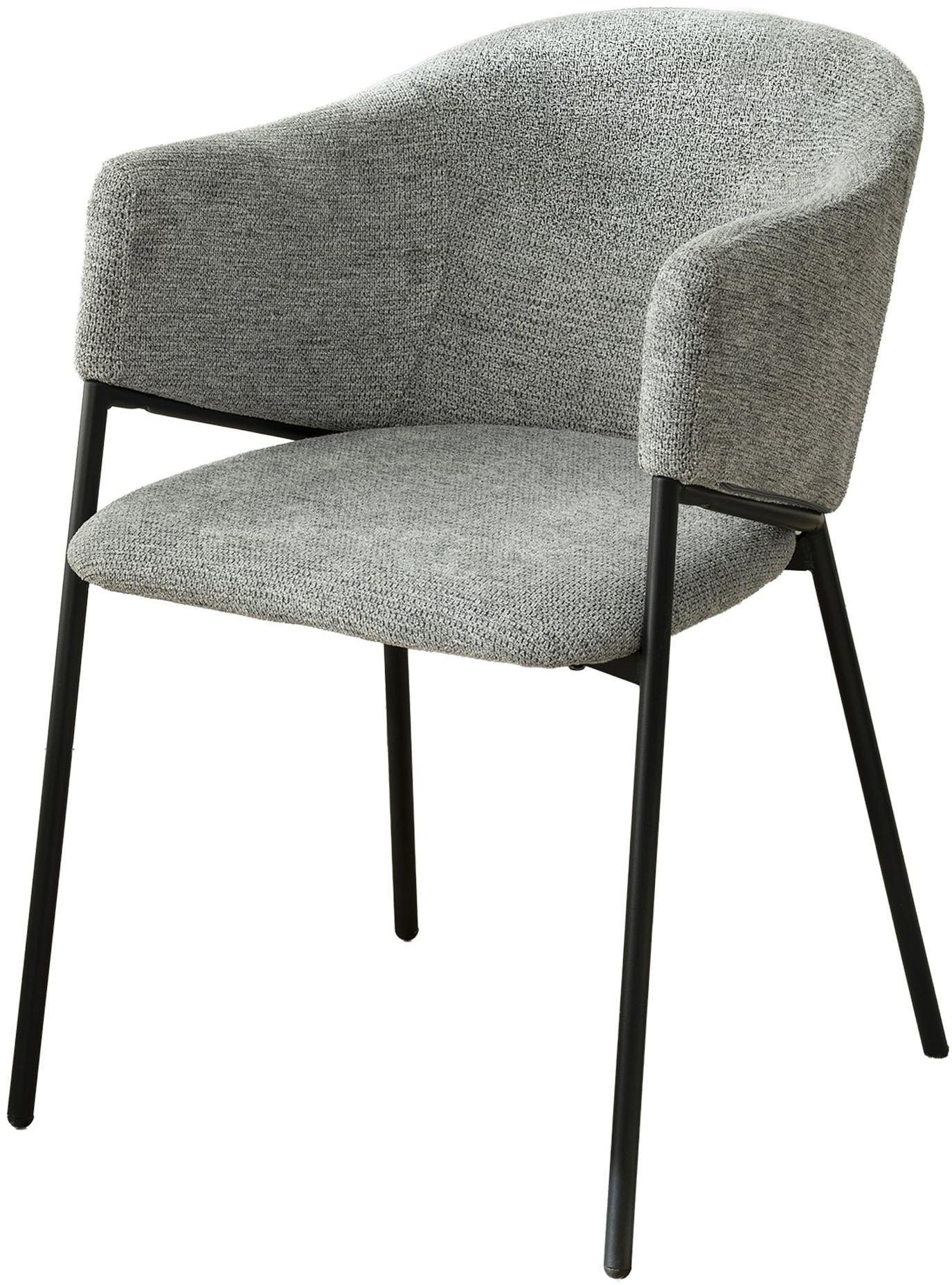byLIVING Chaise de salle à manger »YORK« (Ensemble) 2 cuisStrukturstoff in grau, bis 110 kg, Schaumstoff, 4-Fussgestell