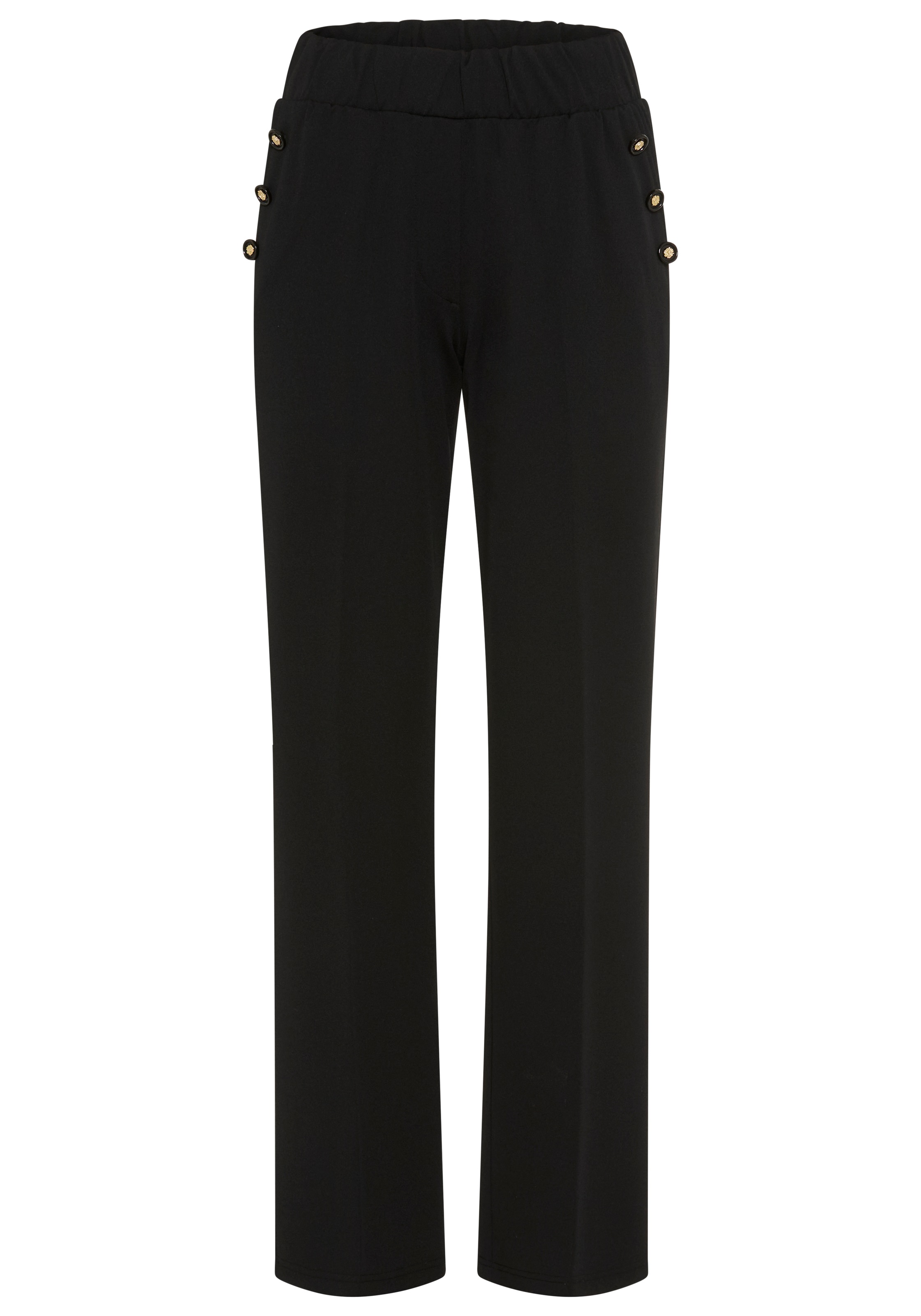 Laura Scott Pantalon à enfiler  Avec plis repassés et boutons décoratifs à l'entrée de la poche