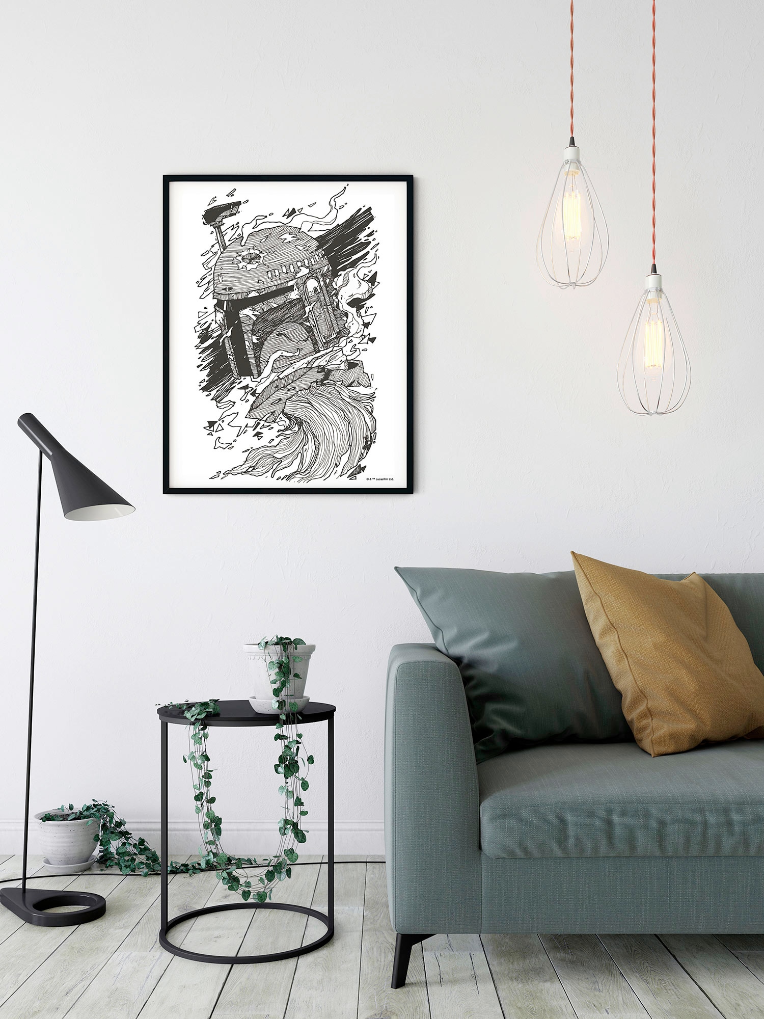 Komar Bild »Star Wars Boba Fett Drawing«, Disney, (1 St.), Wandbild zur Dekoration im Kinderzimmer - ohne Rahmen