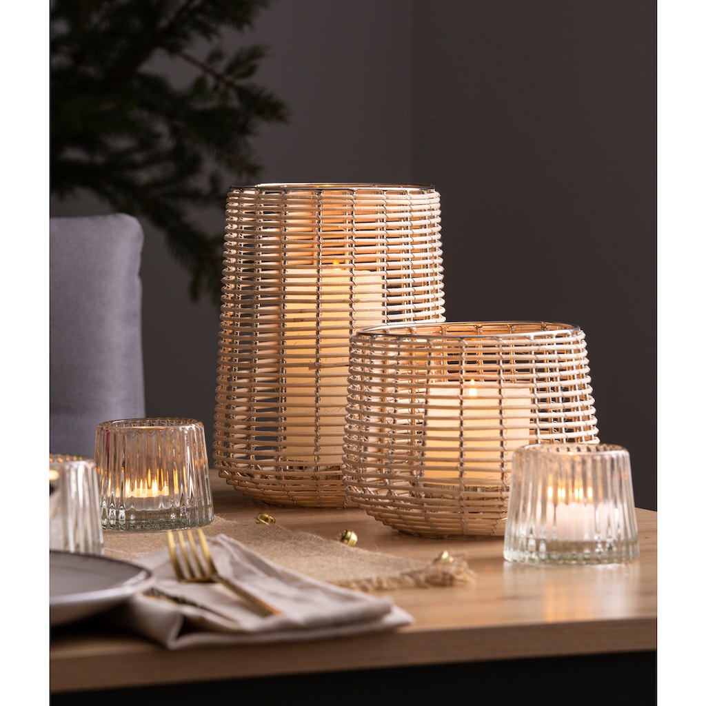 Home affaire Windlicht »Kerzenhalter Vallenay«, (1 St.), aus Naturweide und Metall