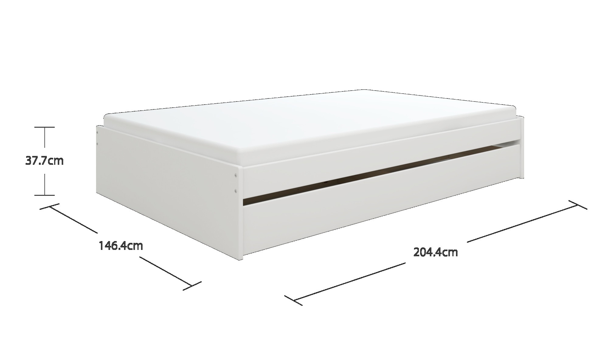 OTTO home Bett »Magdala«, (Breite/ Belastbarkeit: 120cm/200 KG, 90cm/ 100KG), aus MDF, Breite Liegefläche 140 cm, Bettkasten optional