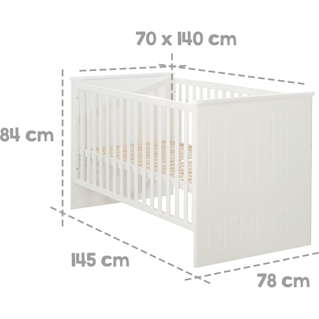 roba® Babymöbel-Set »Sylt«, (Spar-Set, 2 St., Kinderbett, Wickelkommode)