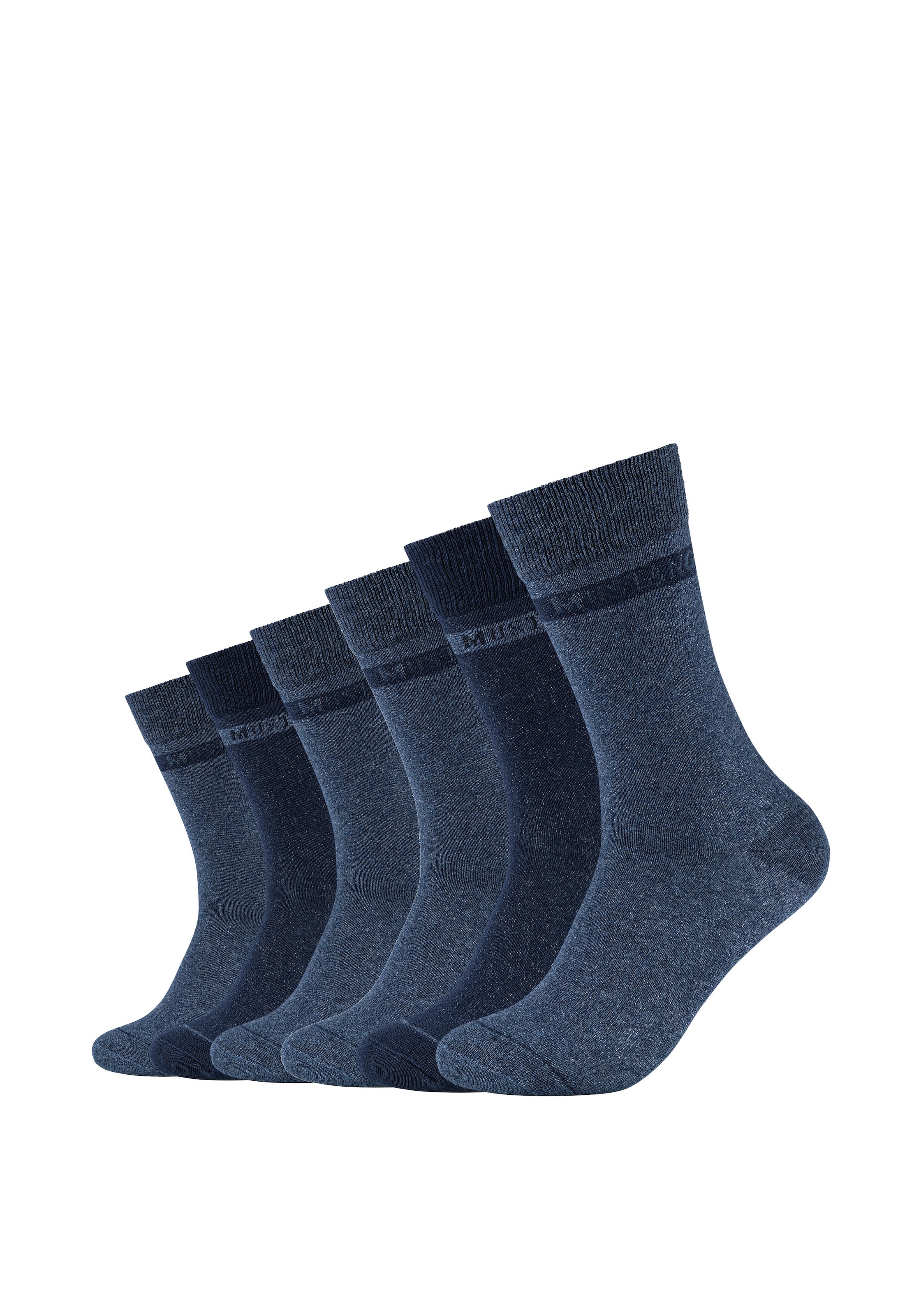MUSTANG Socken, (Packung, 6 Paar), Weicher und elastischer Komfortbund