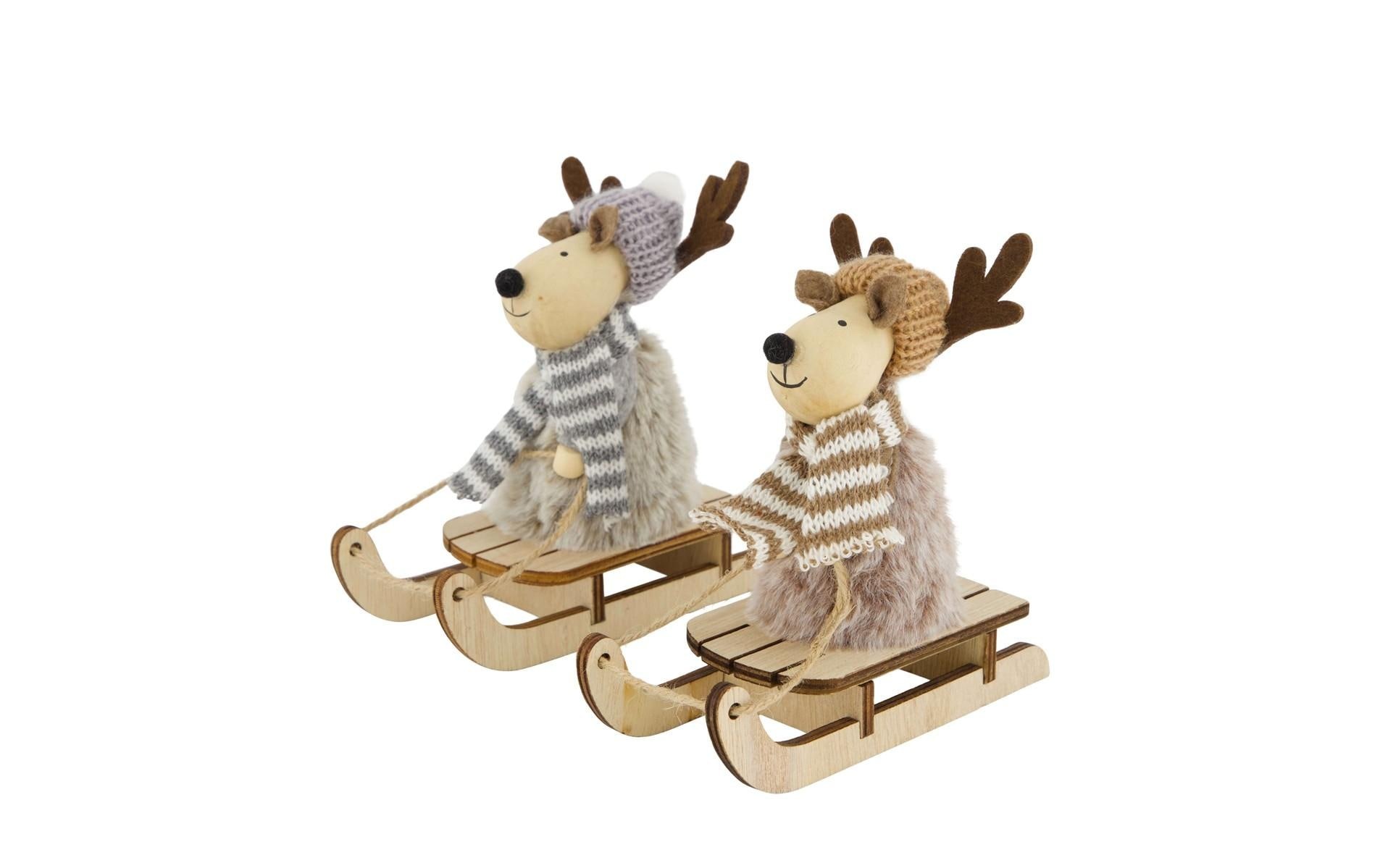 Image of Chalet Weihnachtsfigur "CHALET Renntier Leander auf Schlitten Weihnachtsdeko"