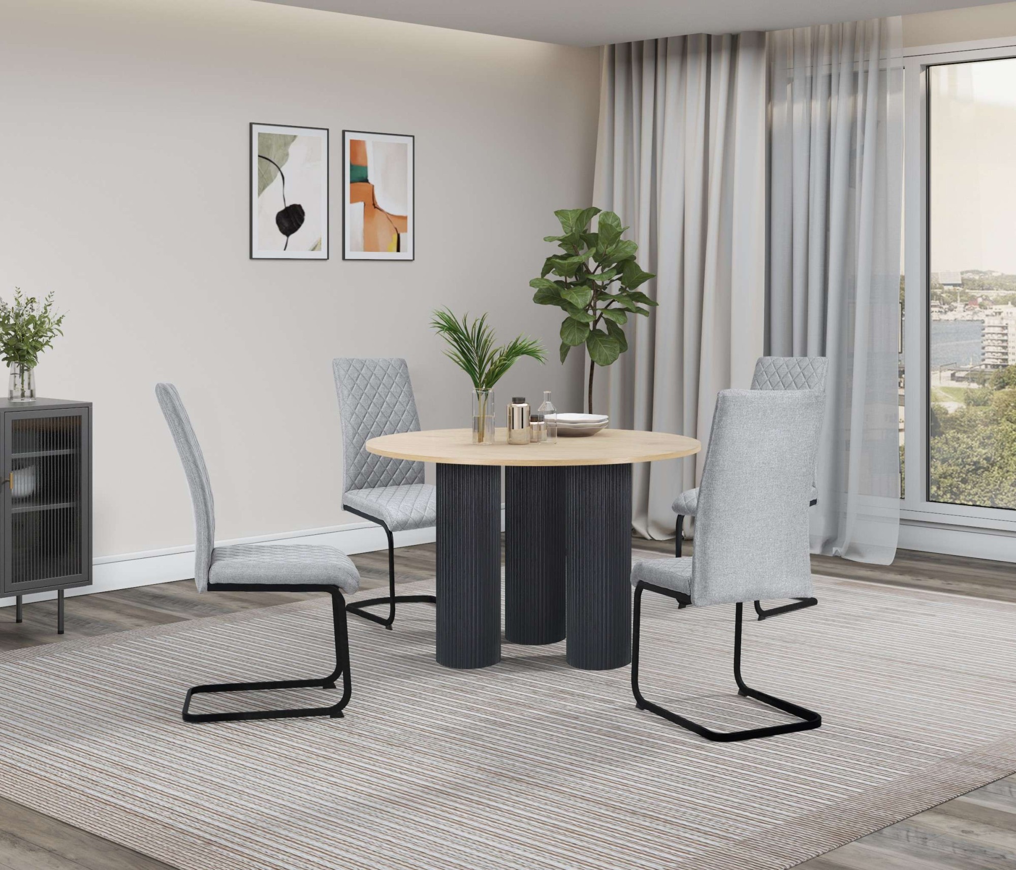 GOODproduct Chaise de salle à manger »Valbourg« () 2 cuisFreischwinger, gepolsterte Rückenlehne und Sitzfläche, Sitzhöhe 48 cm