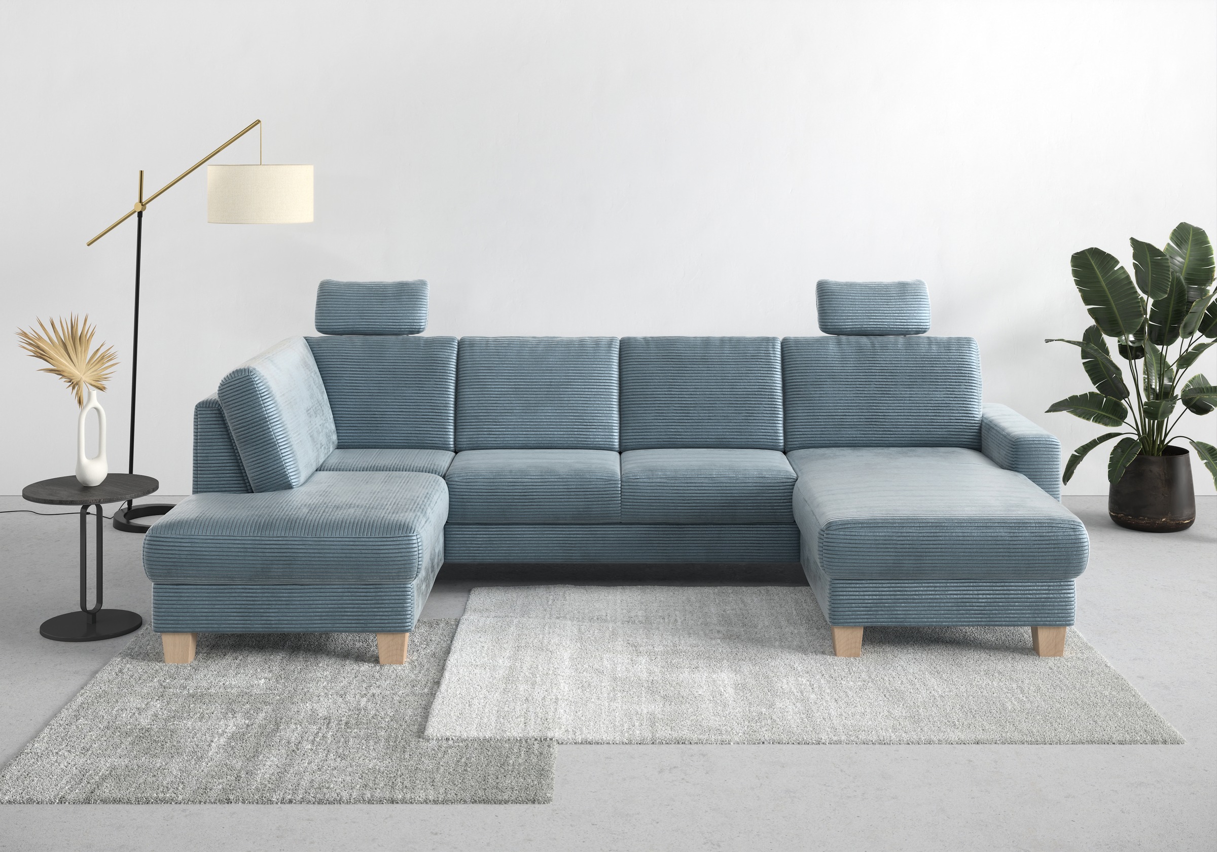 Image of GOODproduct Wohnlandschaft "Summer U-Form" mit oder ohne Schlaffunktion und Bettkasten, Cord-Bezug