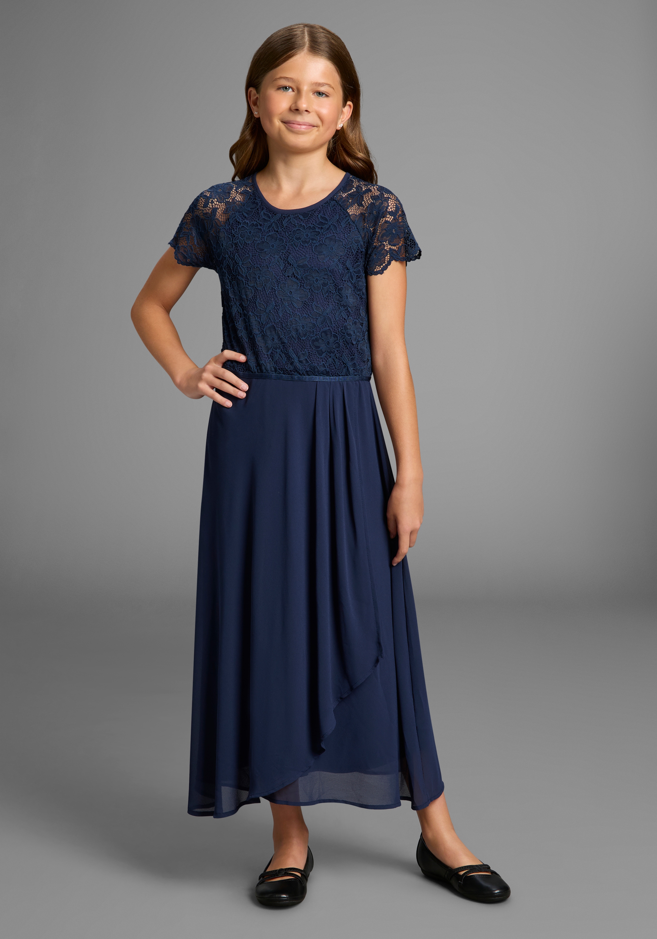 Image of KIDSWORLD Jerseykleid "Festliches Kleid mit Spitze" Elegantes Kleid mit Spitze und Chiffon