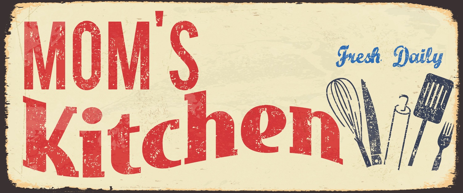 Image of queence Metallbild "MOMS Kitchen" Sprüche & Texte Schriftzug, Stahlschilder