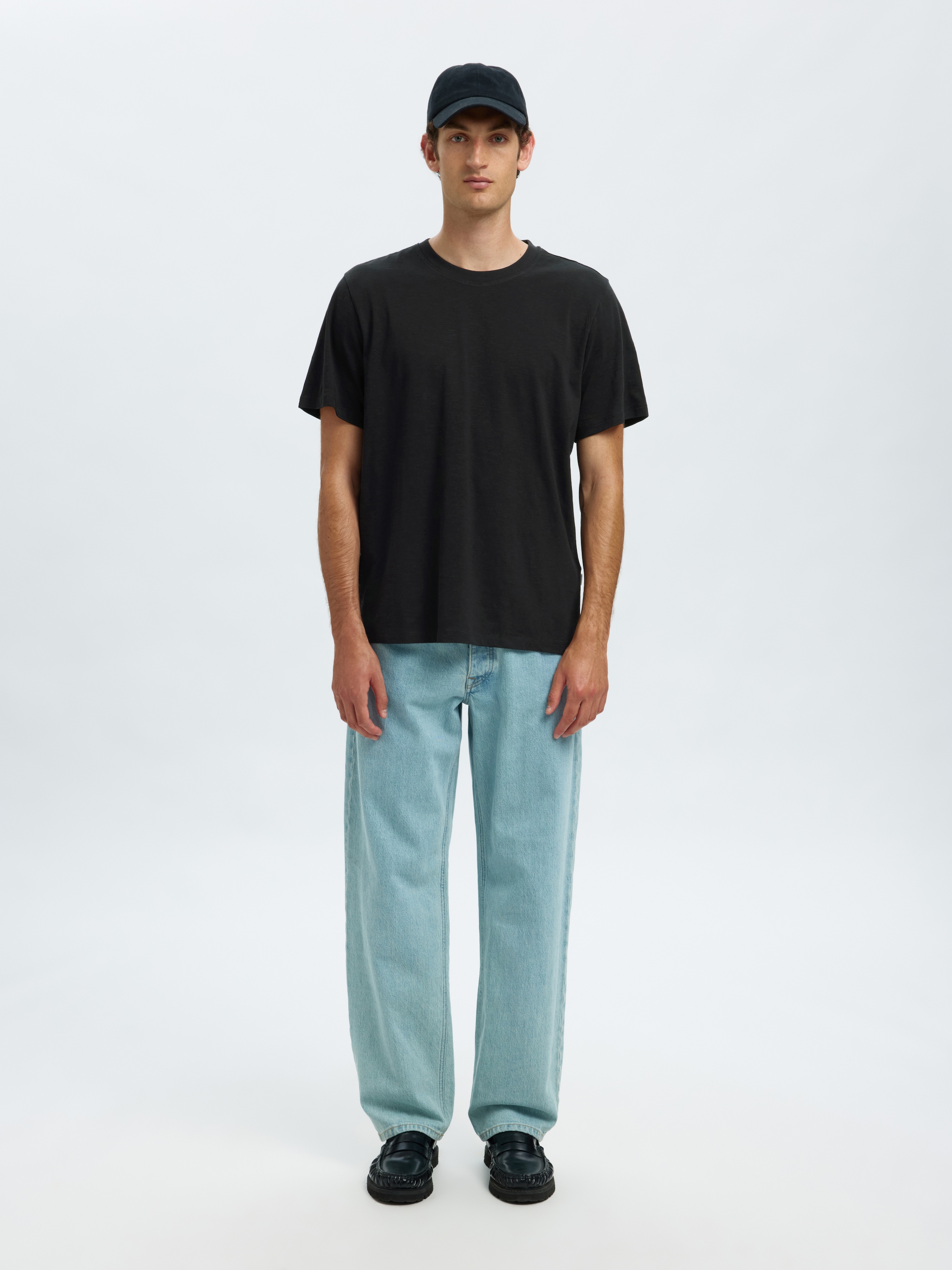 SELECTED HOMME Kurzarmshirt »SLHASPEN SLUB SS O-NECK«
