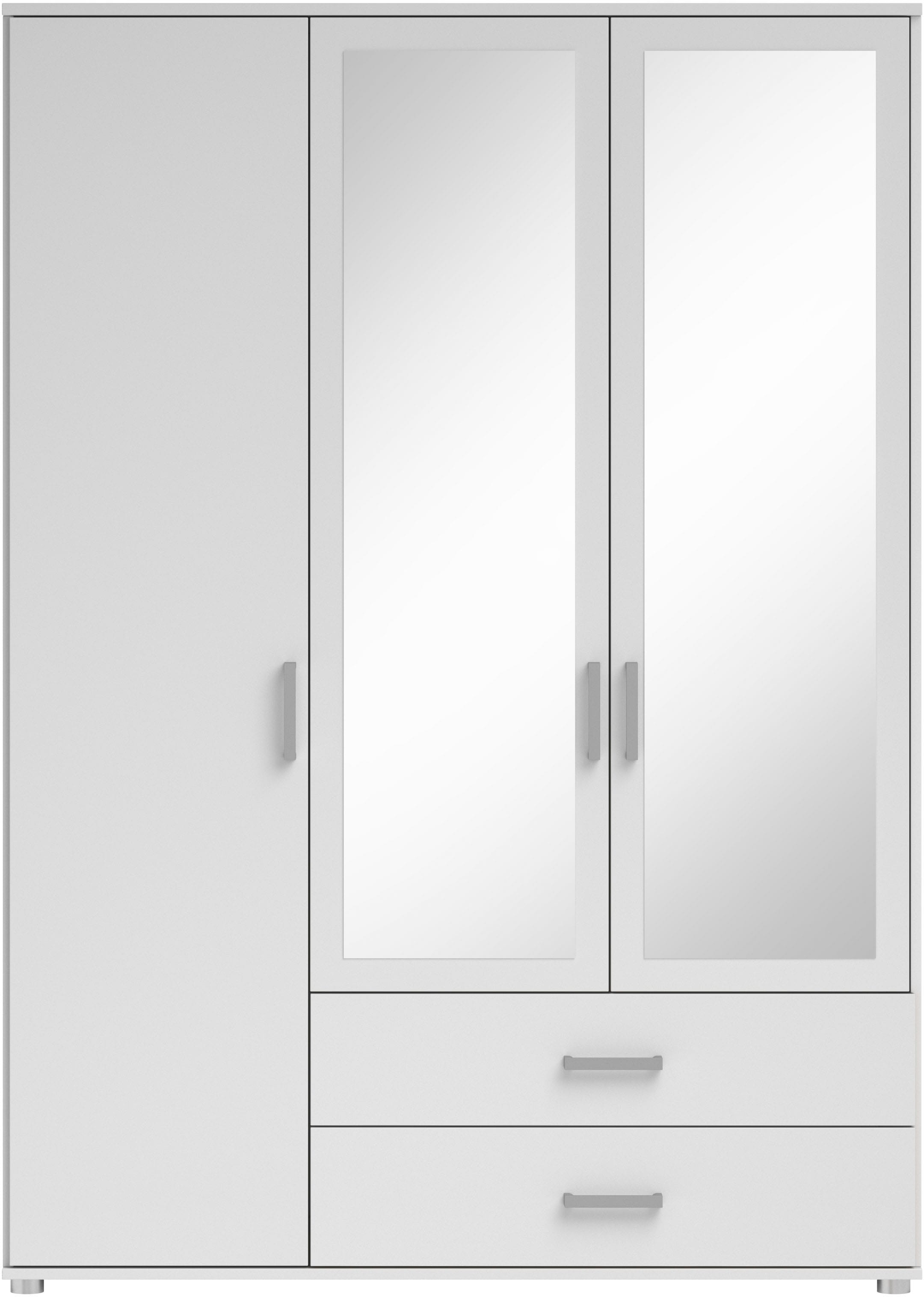 Schlafkontor Armoire à portes battantes »Ivar Kleiderschrank mit Spiegel« inklusive 2 Spiegeltüren und 2 farblich abgesetzten Schubkästen