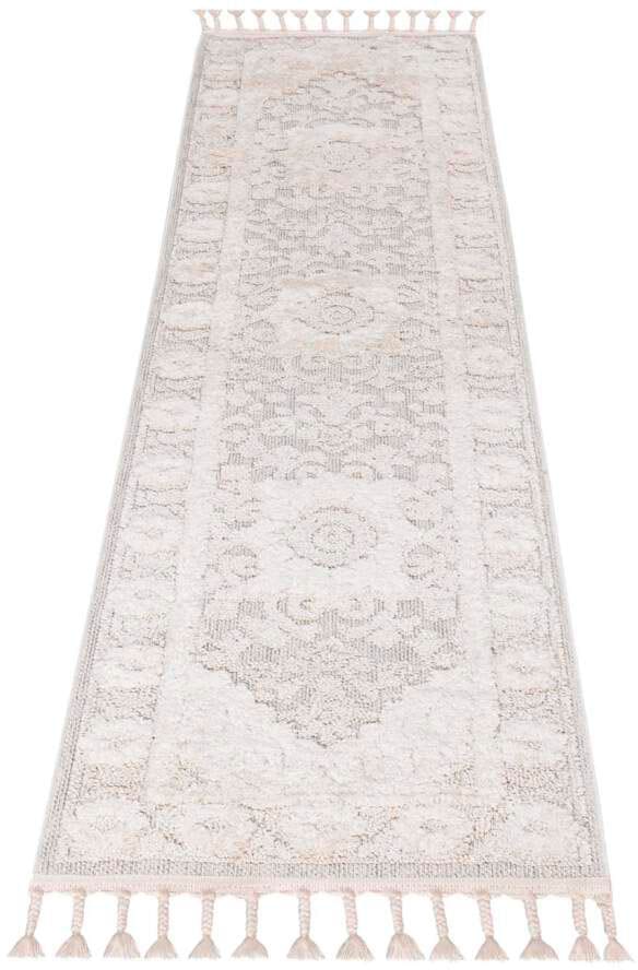 Carpet City Läufer »Valencia 732«, rechteckig, 20 mm Höhe, Boho-Stil, Ornamente, 3D-Effekt, mit Fransen, Sisal