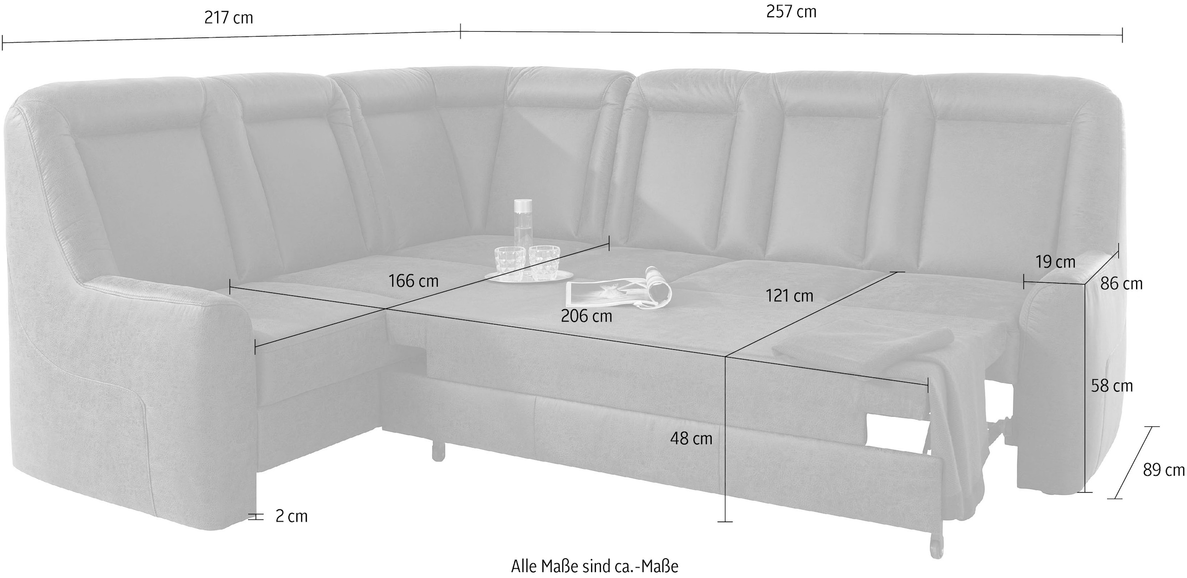 sit&more Ecksofa »Melissa L-Form«, klassisches Polsterprogramm, wahlweise Bettfunktion und Schubkasten