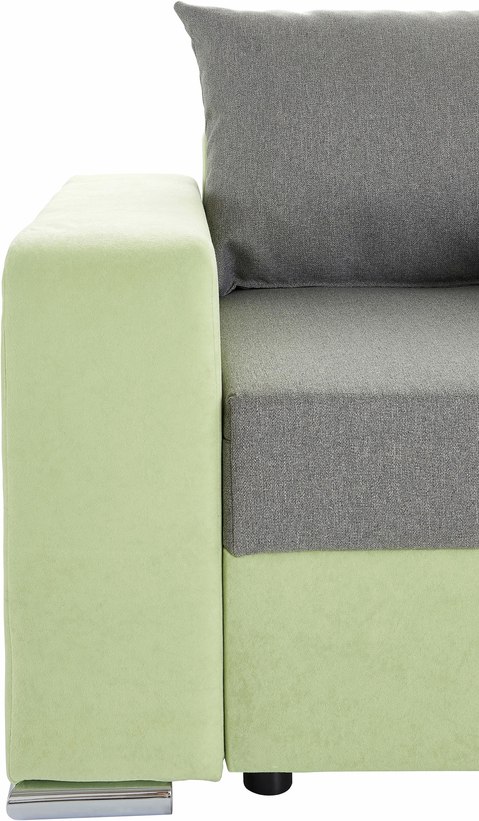 COLLECTION AB Ecksofa »John L-Form«, mit Bettfunktion, Bettkasten und integriertem Regal