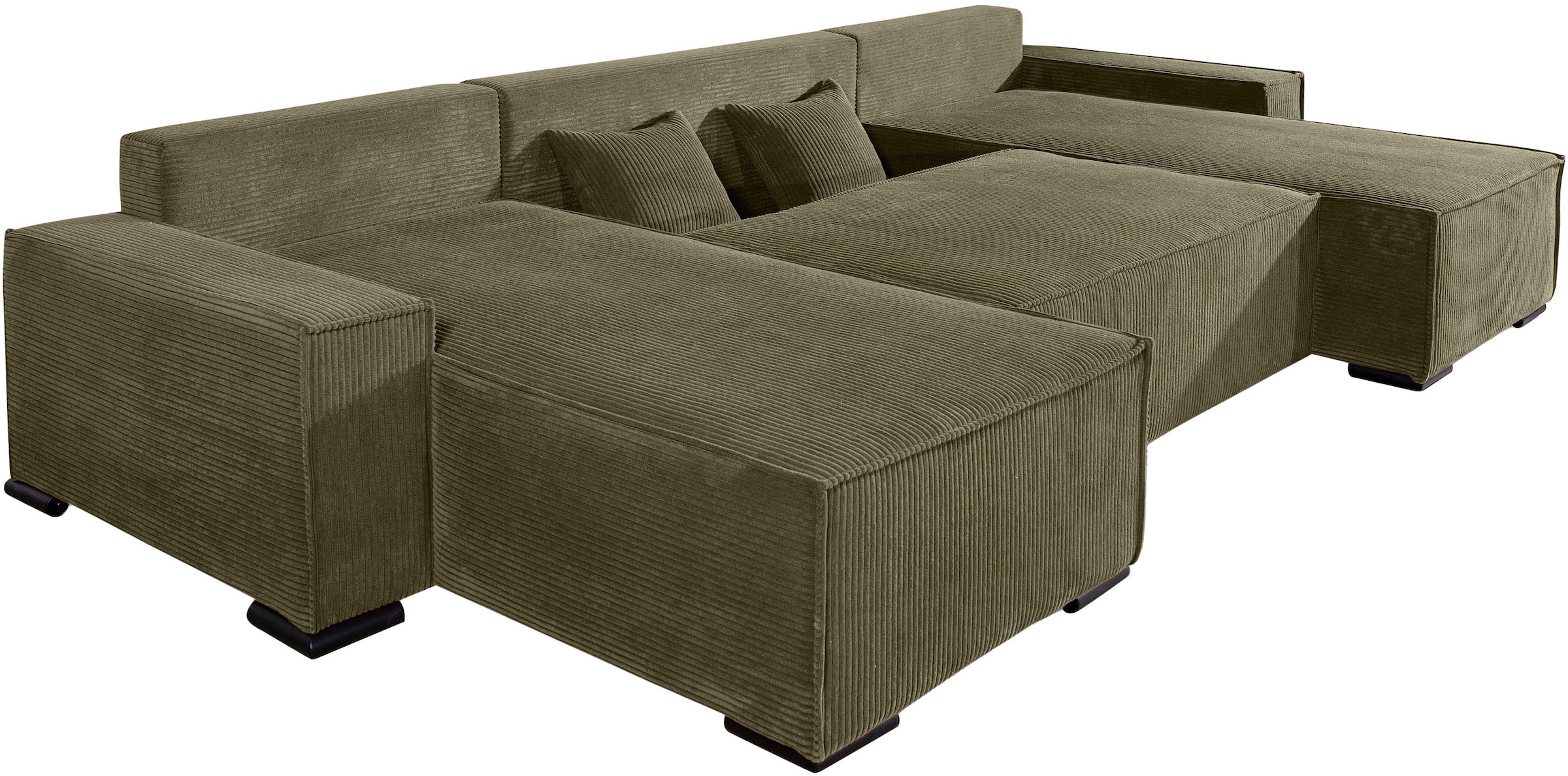 COLLECTION AB Paysage de salon »Manhattan, Breite 313 cm, Auswahl in zwei verschiedenen Cord-Bezügen« Wohnlandschaft,2  Ottomane,Bonnelfederkern,Schlaffunktion