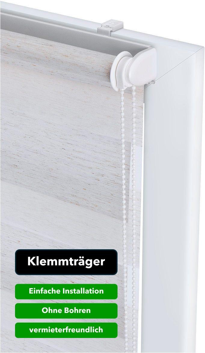 my home Doppelrollo »SORANA«, Lichtschutz, Sichtschutz-Blendschutz, ohne Bohren, freihängend, Rollo in angesagter Optik NEUHEIT!